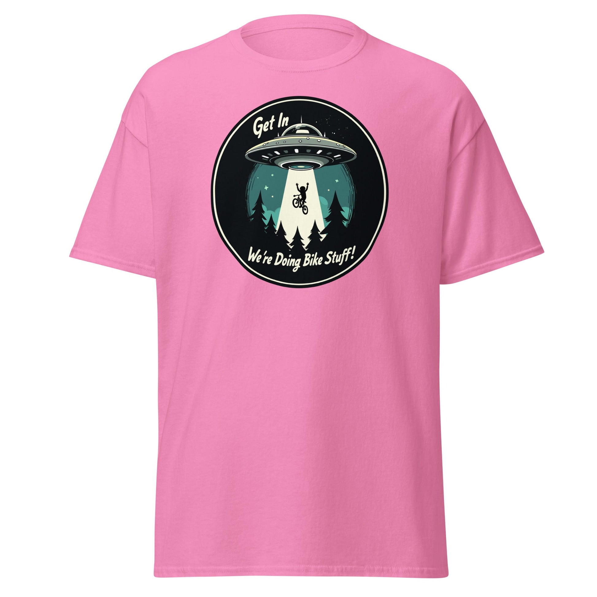 Mountain Biker - UFO Abduction "Get In - We're Doing Bike Stuff!" Women's (Unisex) Classic Tee - Women's Shirts - Discovery Co.