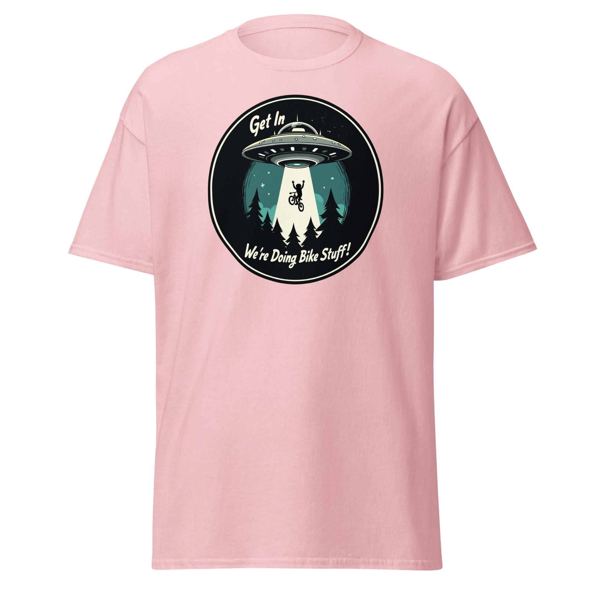 Mountain Biker - UFO Abduction "Get In - We're Doing Bike Stuff!" Women's (Unisex) Classic Tee - Women's Shirts - Discovery Co.