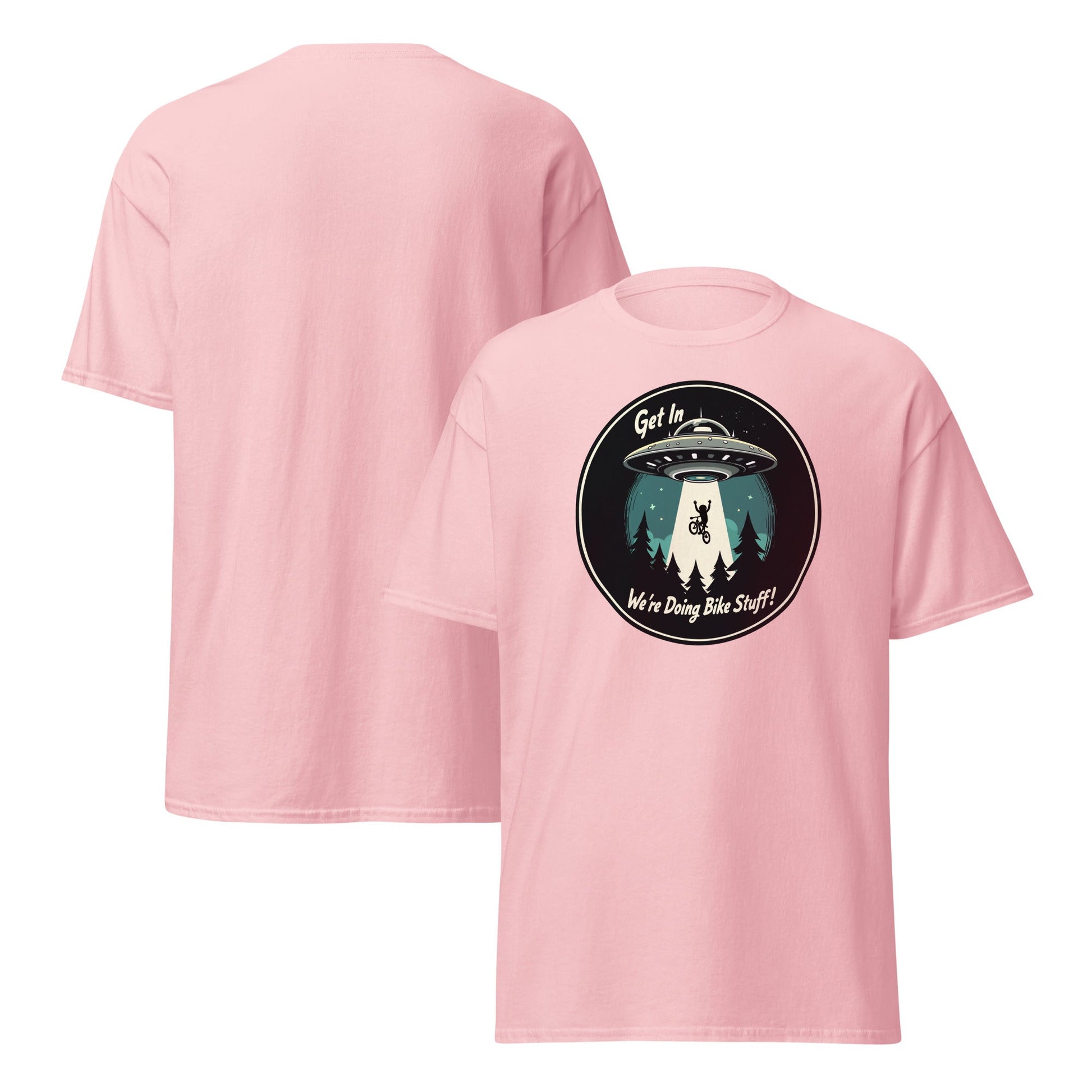 Mountain Biker - UFO Abduction "Get In - We're Doing Bike Stuff!" Women's (Unisex) Classic Tee - Women's Shirts - Discovery Co.