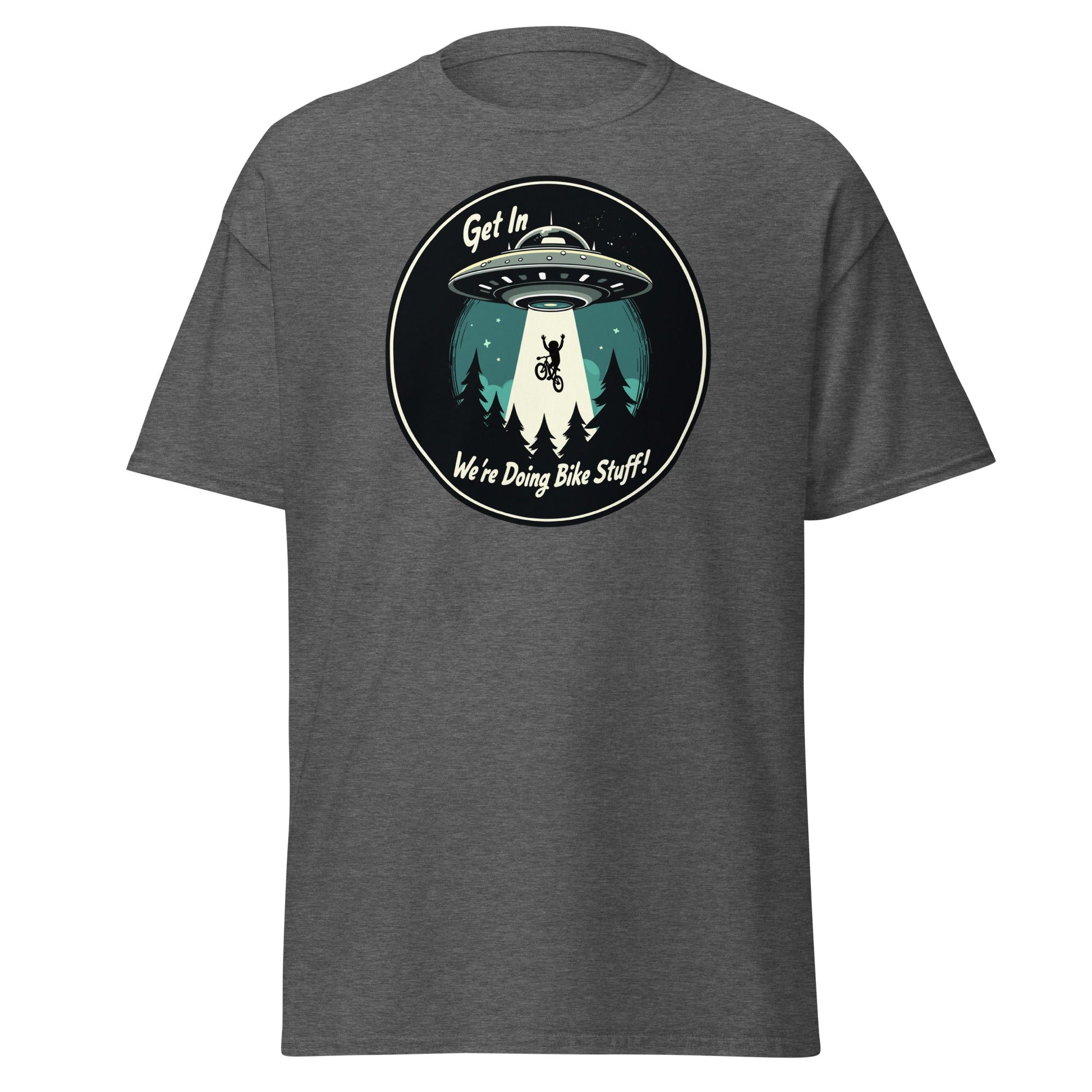 Mountain Biker - UFO Abduction "Get In - We're Doing Bike Stuff!" Women's (Unisex) Classic Tee - Women's Shirts - Discovery Co.