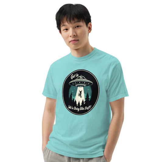 Mountain Biker - UFO Abduction Men's (Unisex) Premium Tee - Men's Shirts - Discovery Co.
