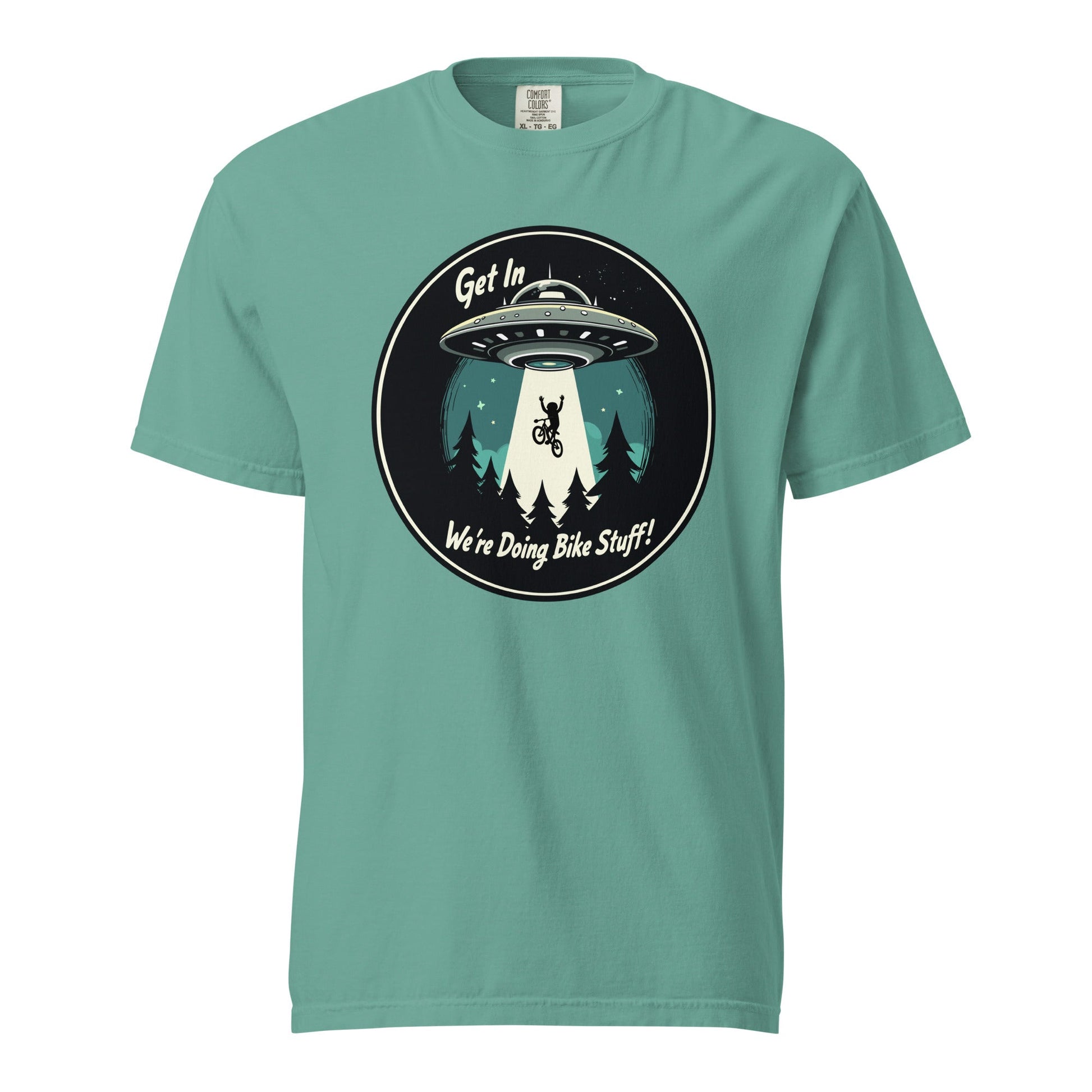 Mountain Biker - UFO Abduction Men's (Unisex) Premium Tee - Men's Shirts - Discovery Co.