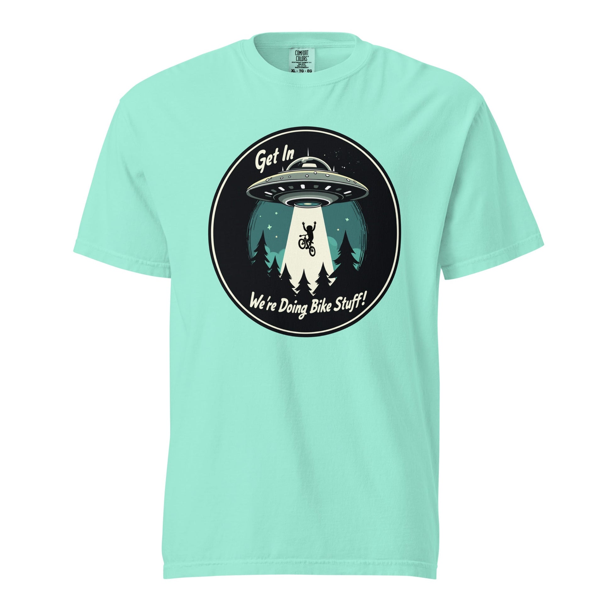 Mountain Biker - UFO Abduction Men's (Unisex) Premium Tee - Men's Shirts - Discovery Co.