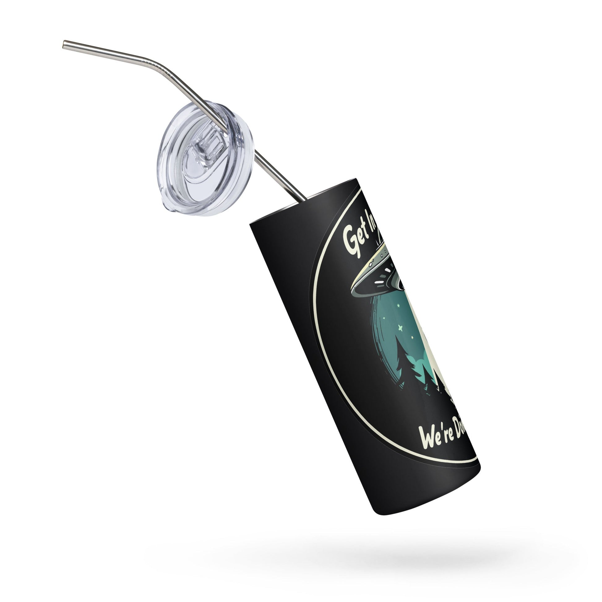 Mountain Biker - UFO Abduction Stainless Steel Tumbler - Steel Tumbler - Discovery Co.