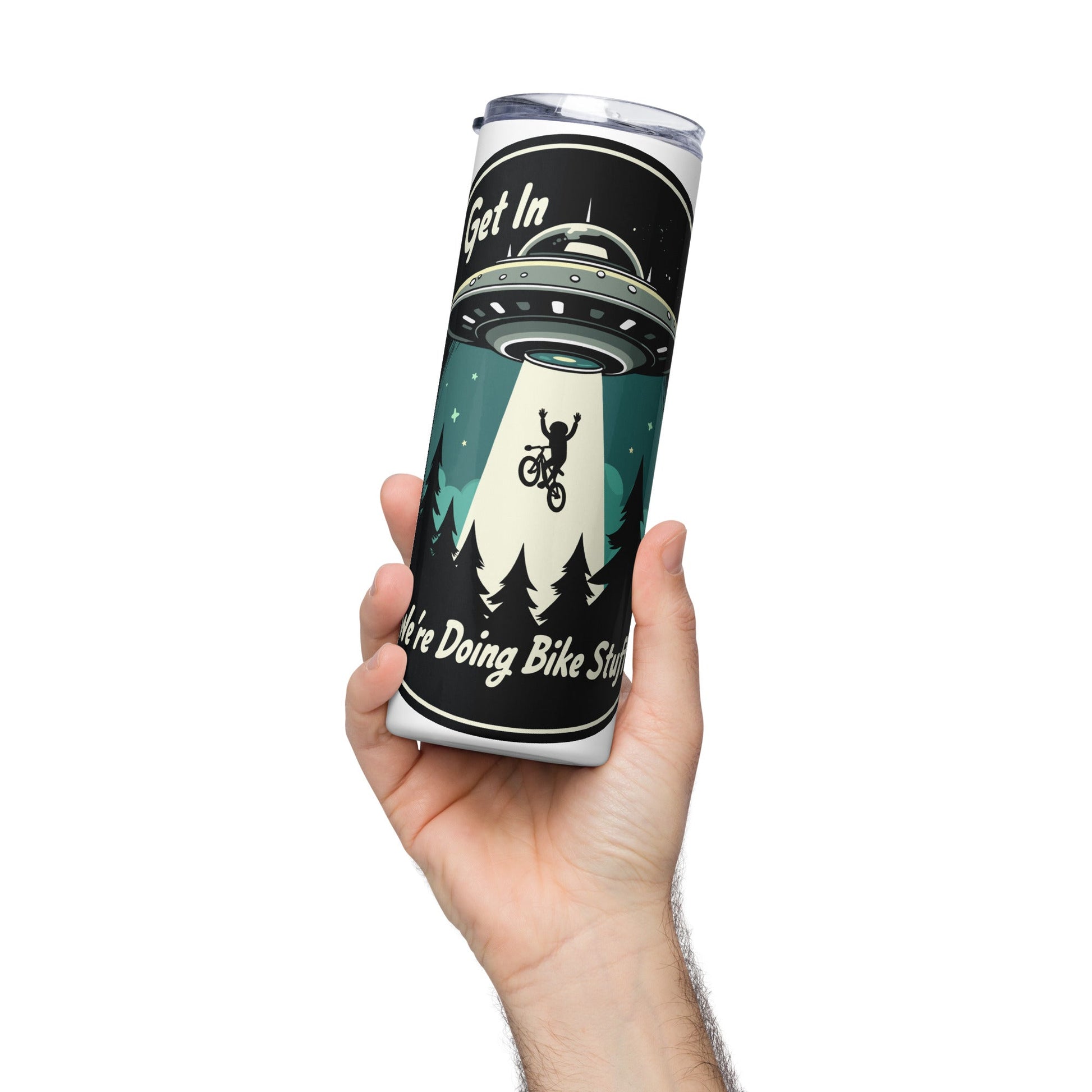 Mountain Biker - UFO Abduction Stainless Steel Tumbler - Steel Tumbler - Discovery Co.