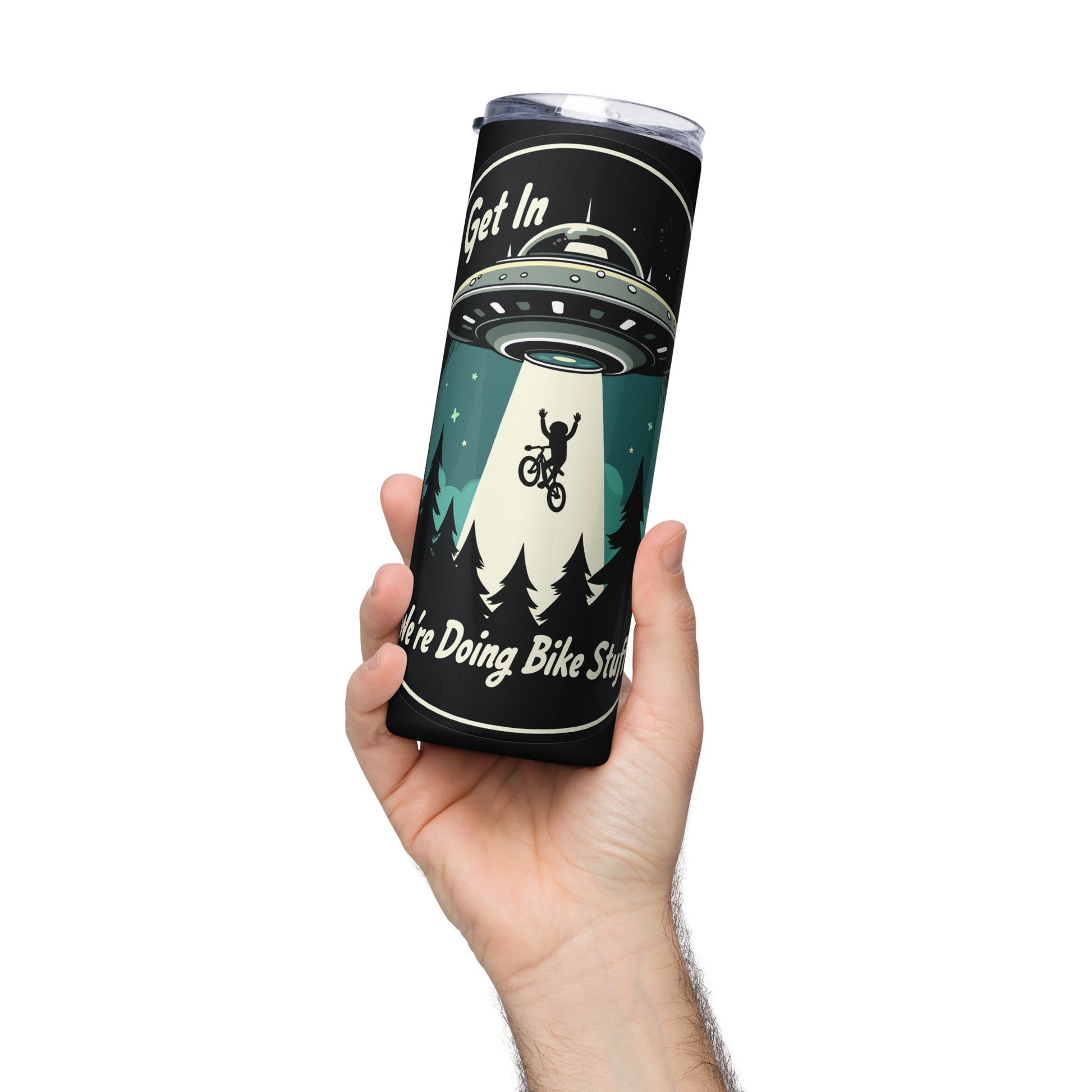 Mountain Biker - UFO Abduction Stainless Steel Tumbler - Steel Tumbler - Discovery Co.