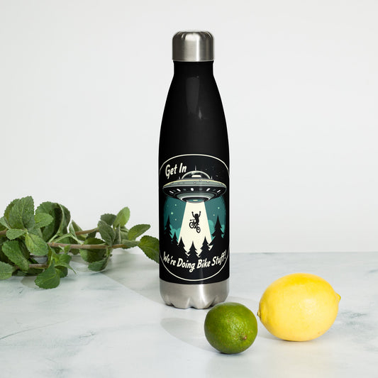 Mountain Biker - UFO Abduction Stainless Steel Water Bottle - Stainless Steel Water Bottle - Discovery Co.