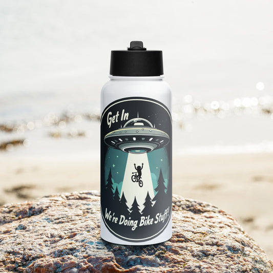Mountain Biker - UFO Abduction Stainless Steel Water Bottle With Straw Lid - Stainless Steel Water Bottle With Straw Lid - Discovery Co.