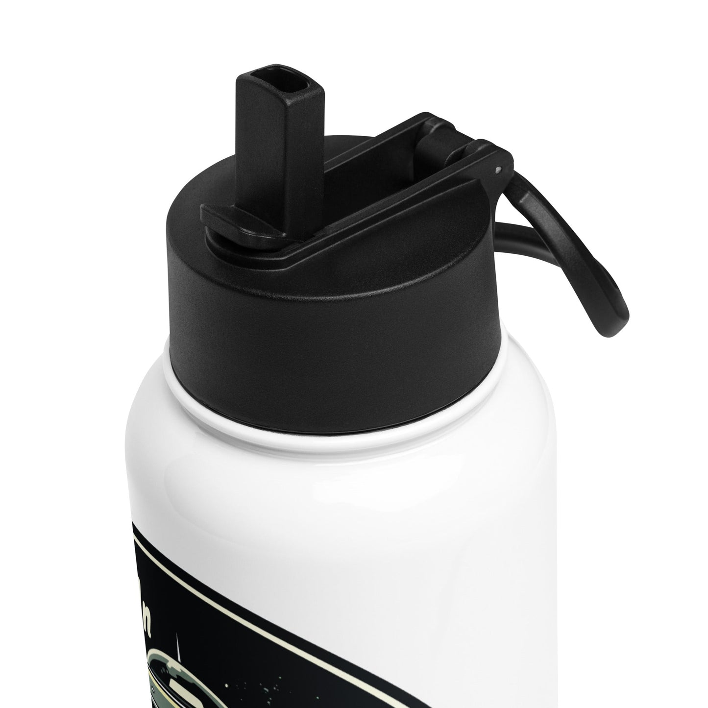 Mountain Biker - UFO Abduction Stainless Steel Water Bottle With Straw Lid - Stainless Steel Water Bottle With Straw Lid - Discovery Co.