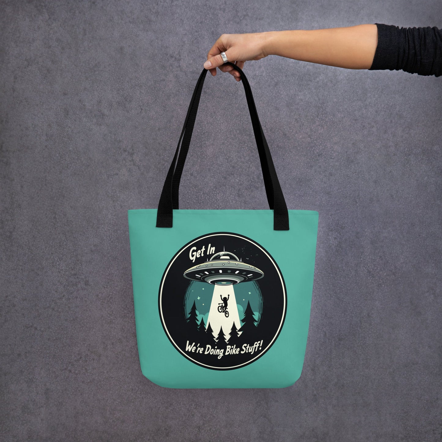 Mountain Biker - UFO Abduction Tote Bag - Tote Bags - Discovery Co.