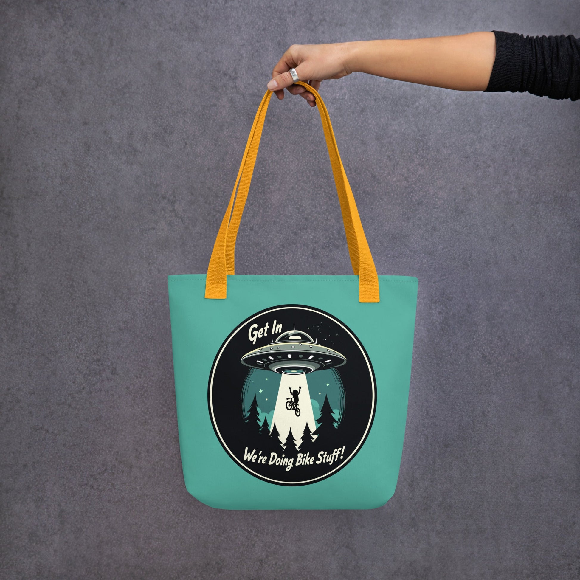 Mountain Biker - UFO Abduction Tote Bag - Tote Bags - Discovery Co.