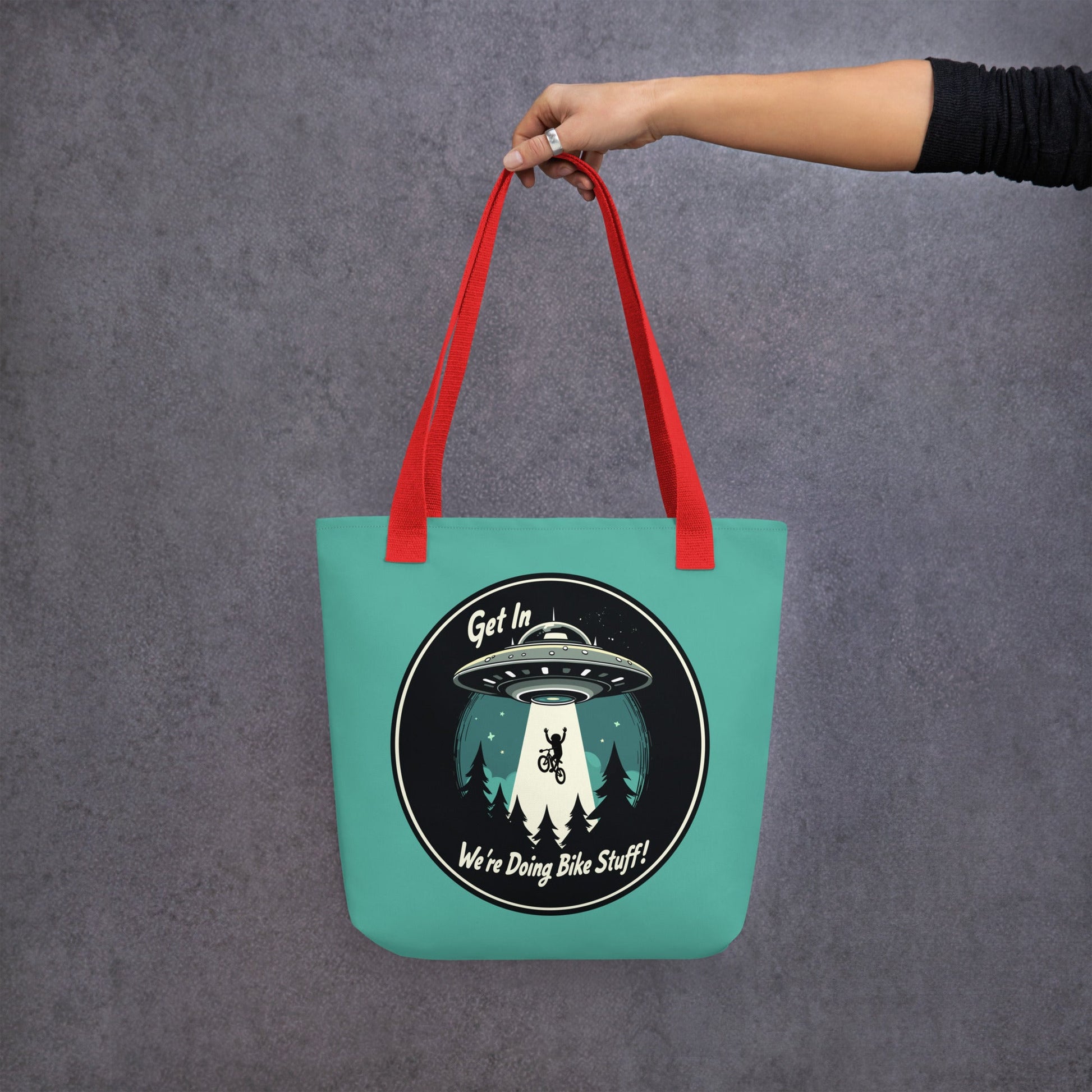 Mountain Biker - UFO Abduction Tote Bag - Tote Bags - Discovery Co.