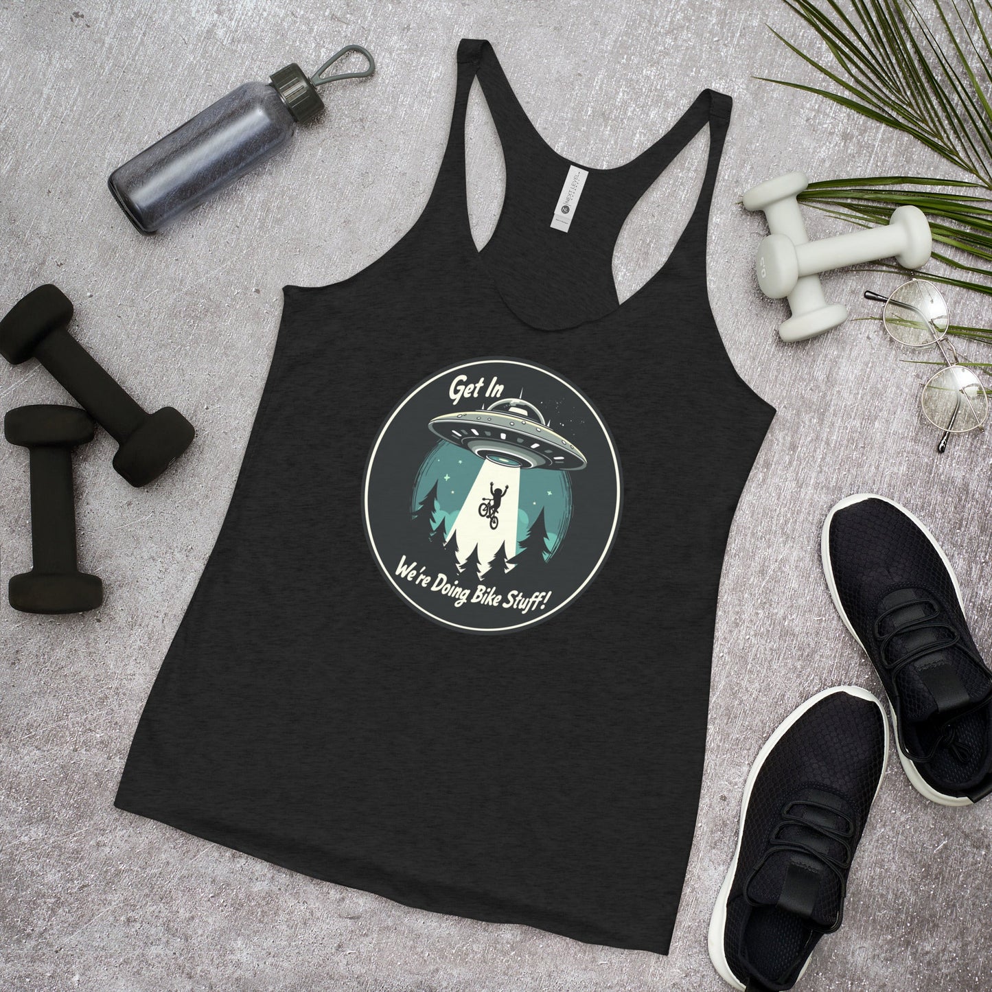 Mountain Biker - UFO Abduction Women's Racerback Tank - Women's Shirts - Discovery Co.