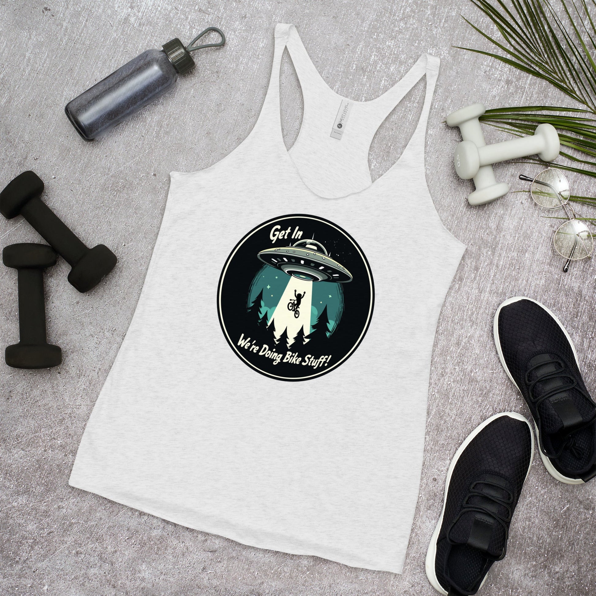 Mountain Biker - UFO Abduction Women's Racerback Tank - Women's Shirts - Discovery Co.