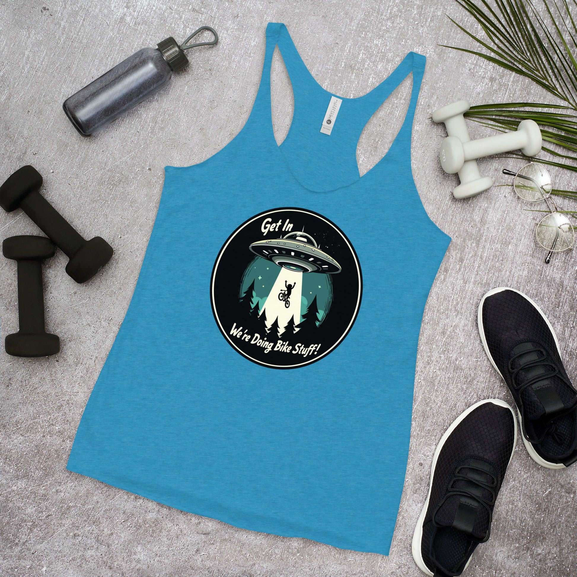Mountain Biker - UFO Abduction Women's Racerback Tank - Women's Shirts - Discovery Co.