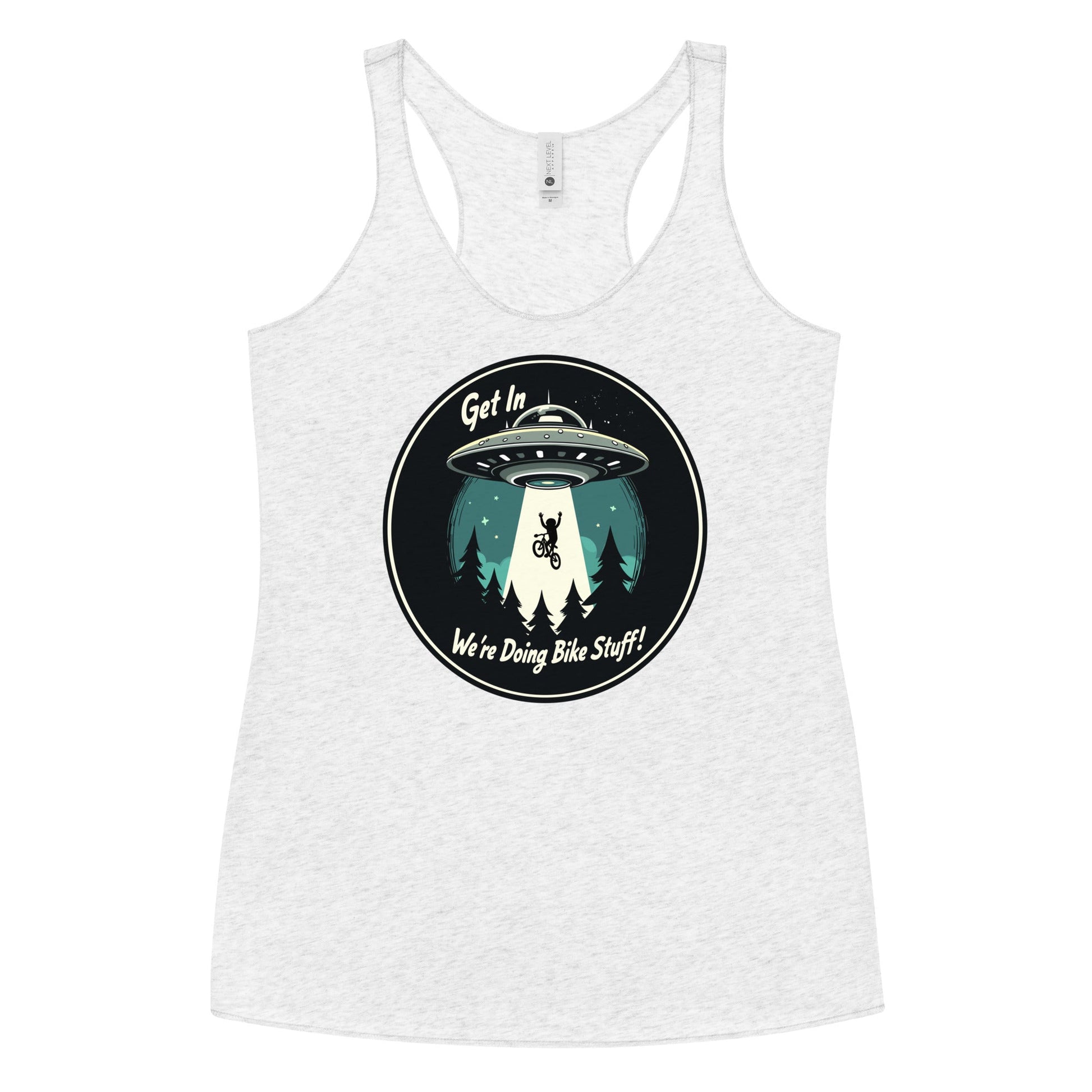 Mountain Biker - UFO Abduction Women's Racerback Tank - Women's Shirts - Discovery Co.