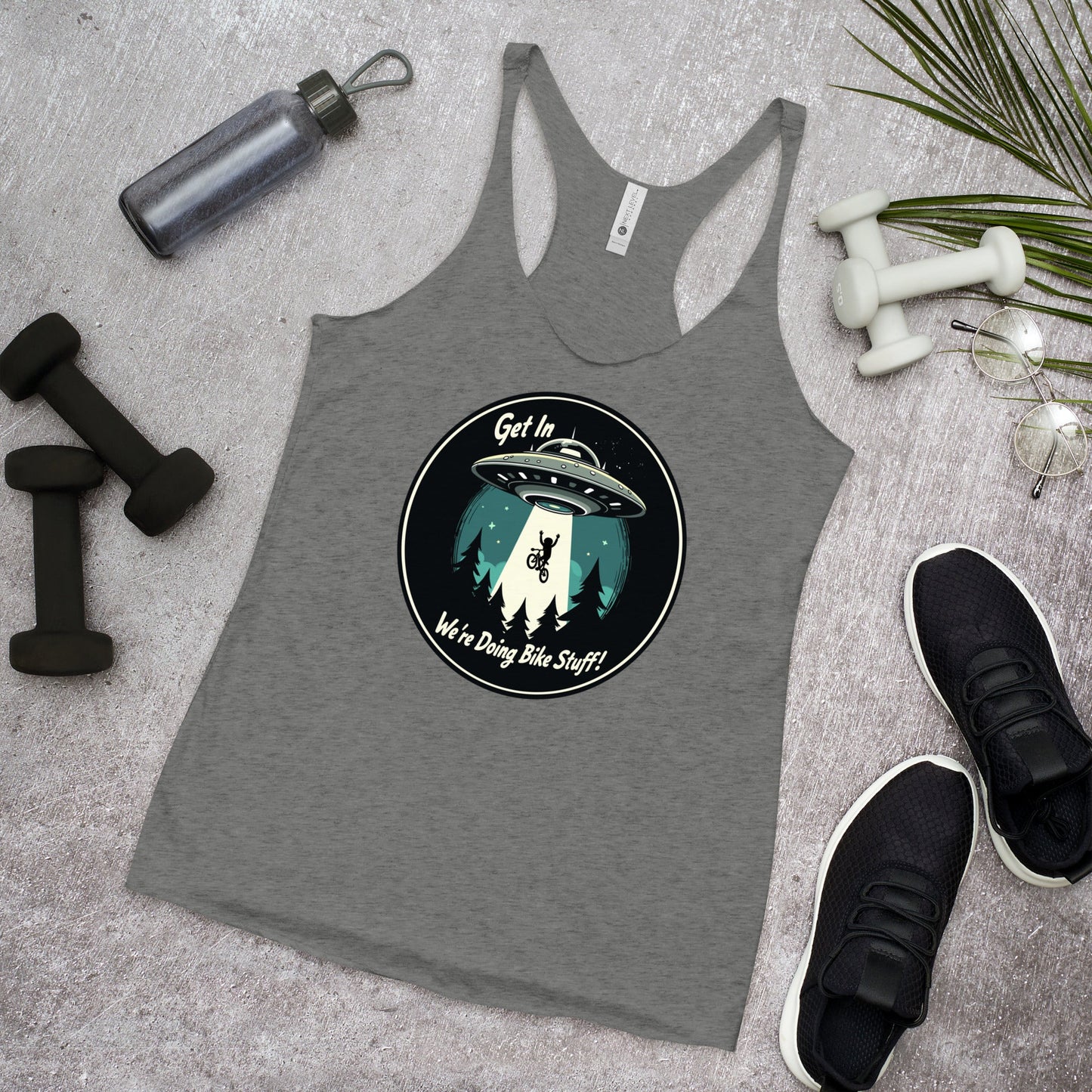 Mountain Biker - UFO Abduction Women's Racerback Tank - Women's Shirts - Discovery Co.