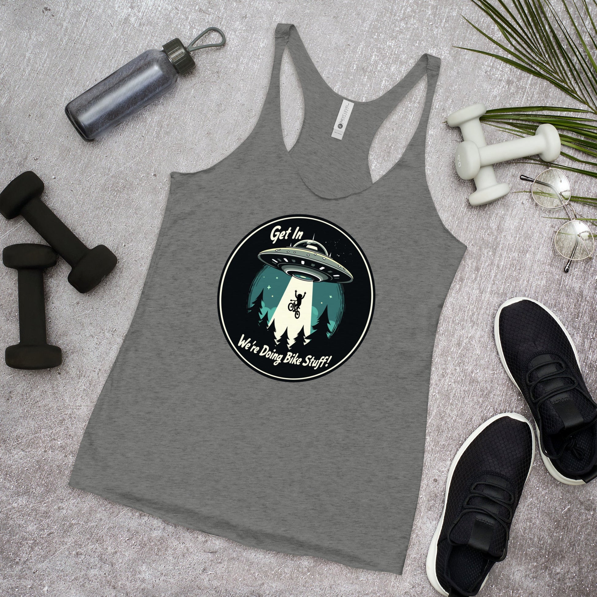 Mountain Biker - UFO Abduction Women's Racerback Tank - Women's Shirts - Discovery Co.