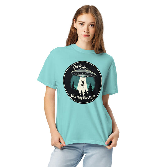 Mountain Biker - UFO Abduction Women's (Unisex) Premium Tee - Women's Shirts - Discovery Co.