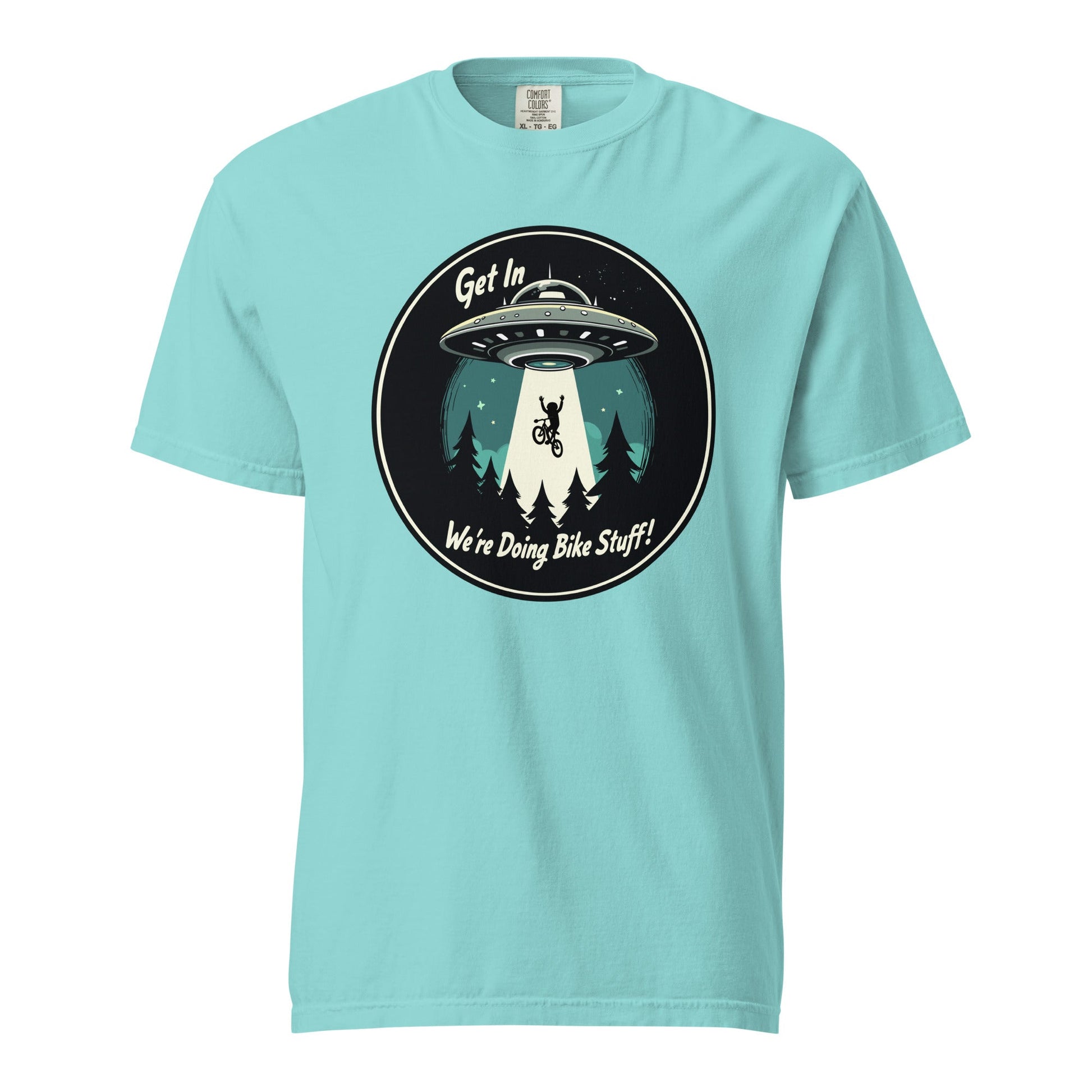 Mountain Biker - UFO Abduction Women's (Unisex) Premium Tee - Women's Shirts - Discovery Co.