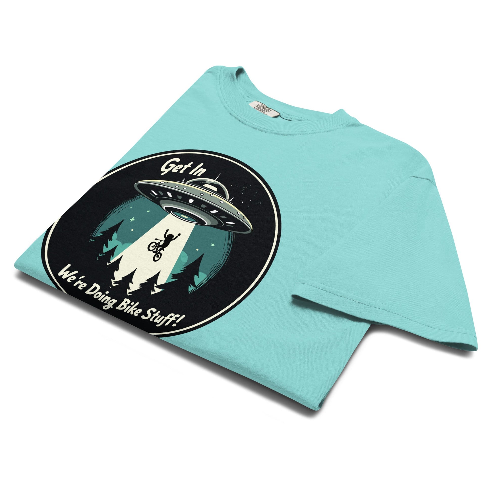 Mountain Biker - UFO Abduction Women's (Unisex) Premium Tee - Women's Shirts - Discovery Co.