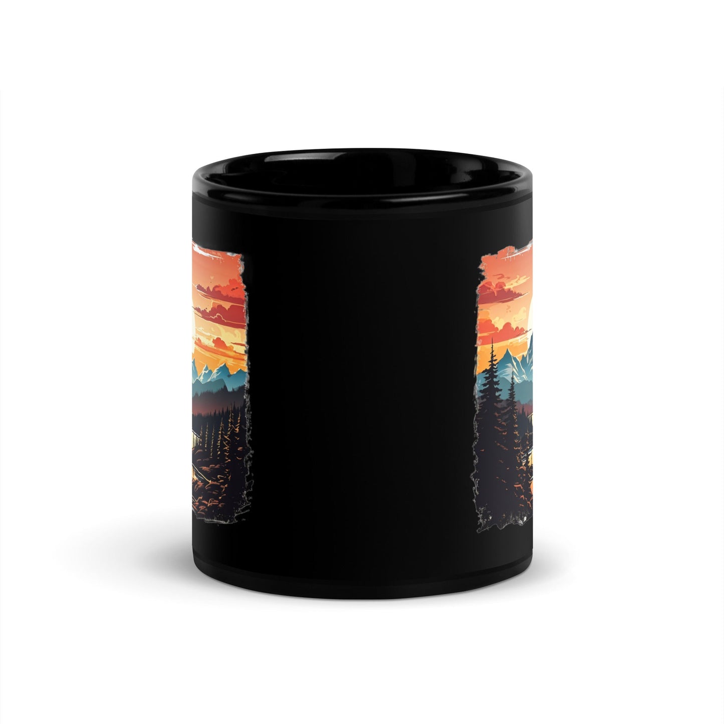 Mountain Stream Black Glossy Mug (11 oz) - Discovery Co.