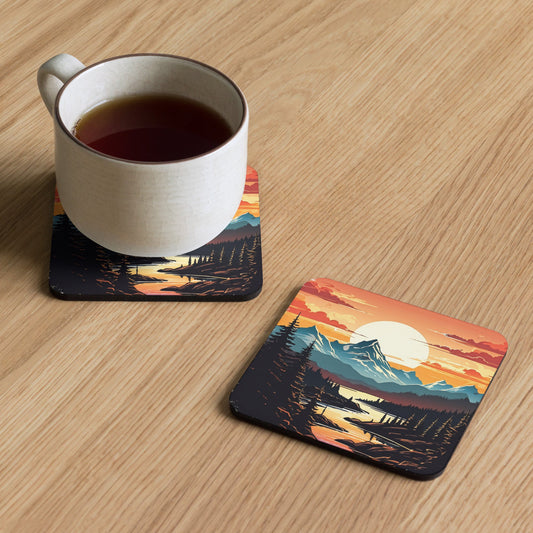 Mountain Stream Cork-back Coaster - Coasters - Discovery Co.