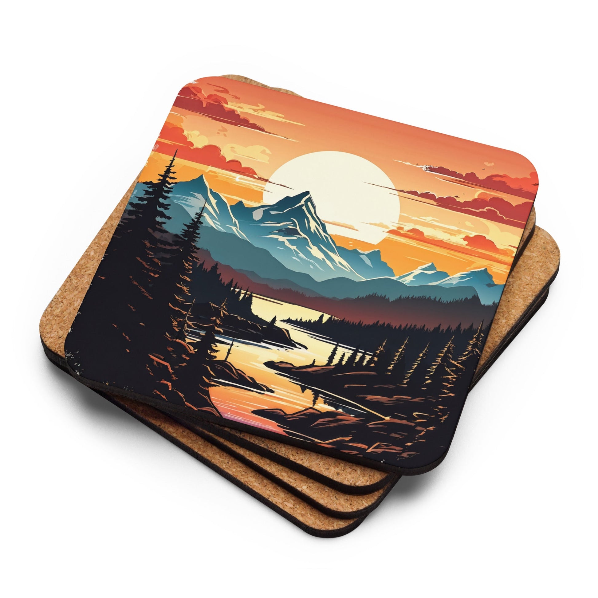 Mountain Stream Cork - back Coaster - Coasters - Discovery Co.