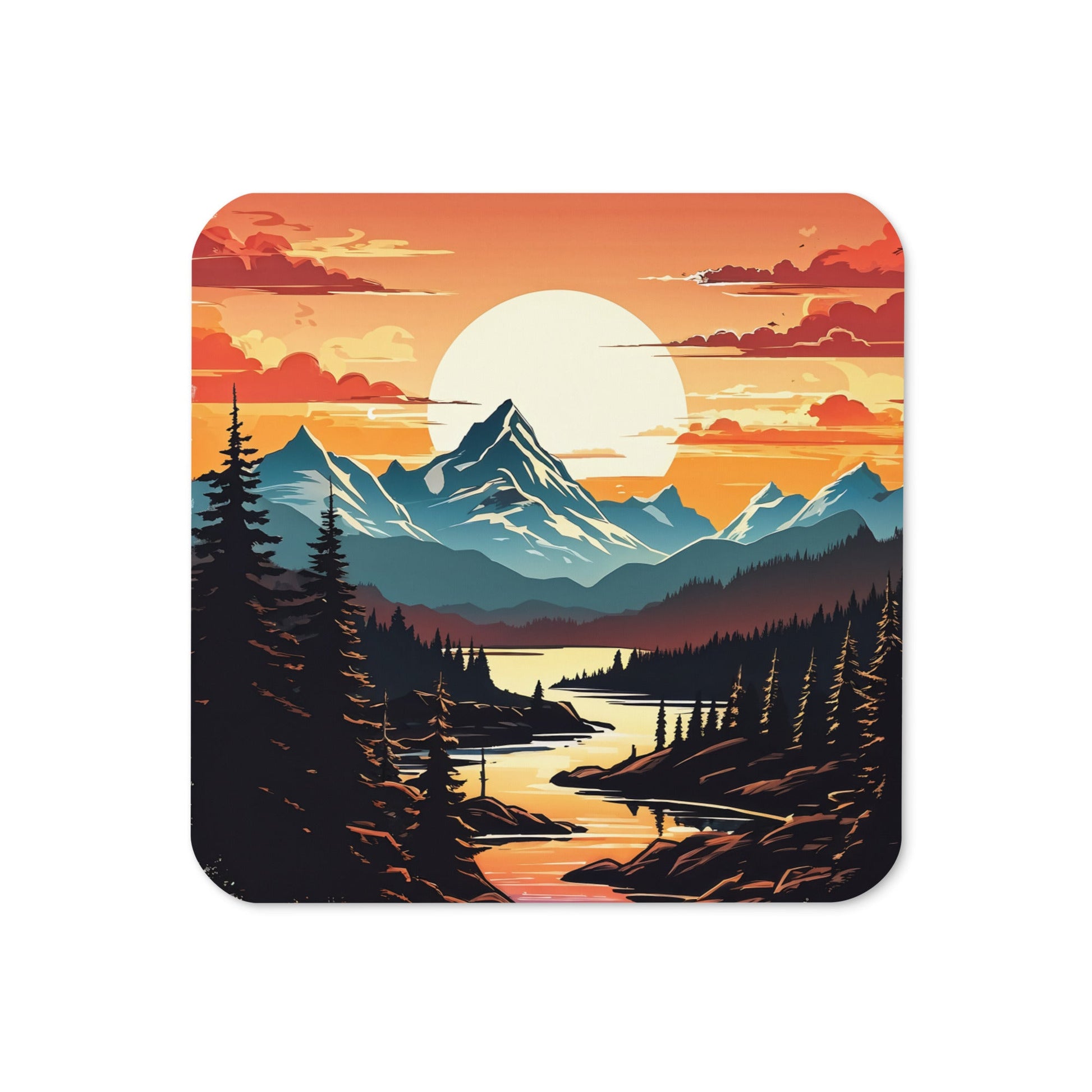 Mountain Stream Cork-back Coaster - Coasters - Discovery Co.