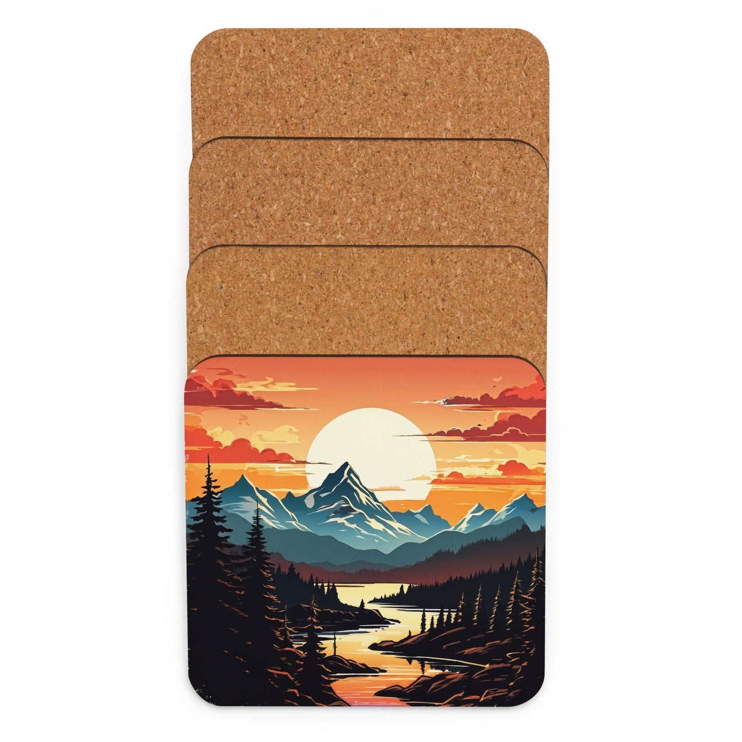 Mountain Stream Cork - back Coaster - Coasters - Discovery Co.