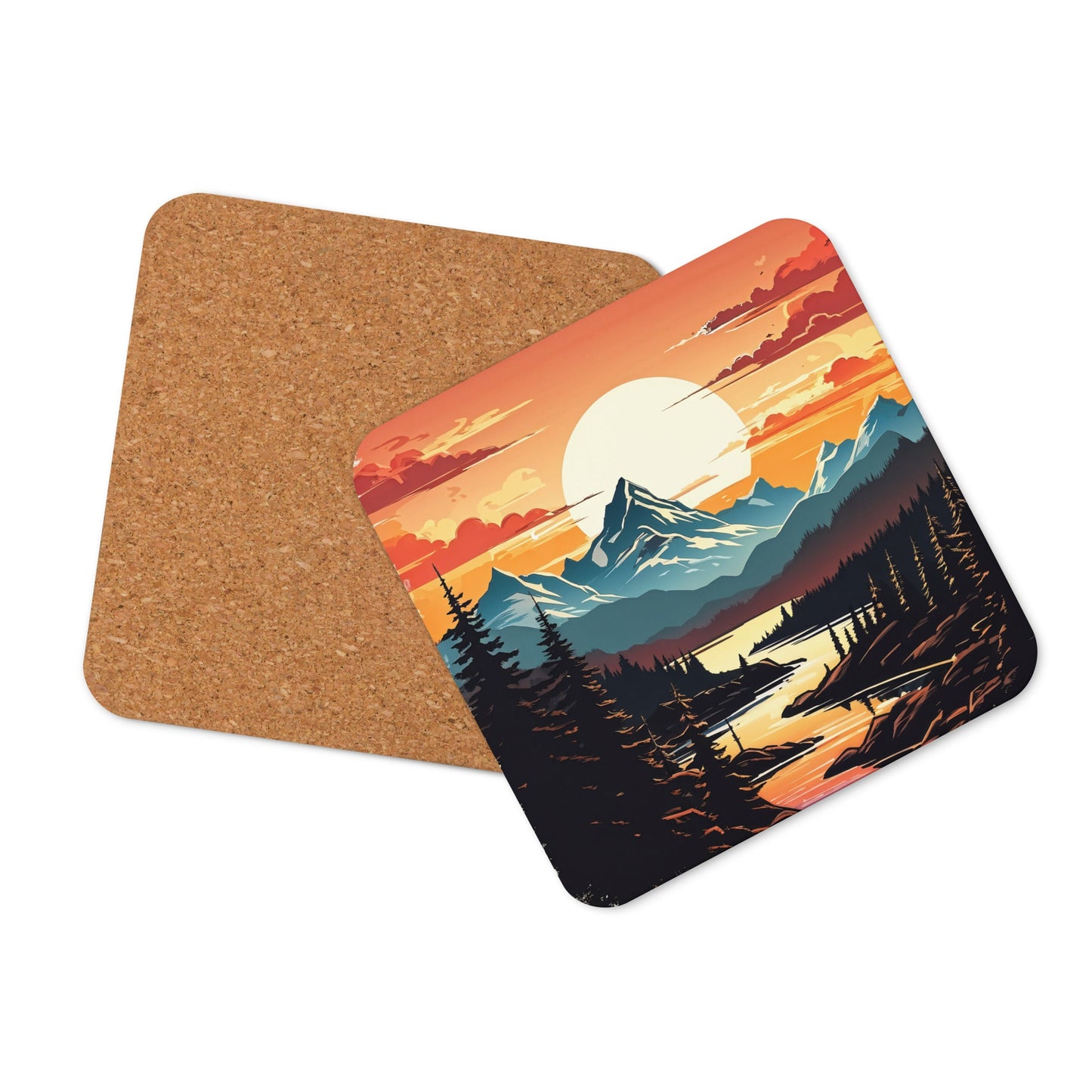 Mountain Stream Cork-back Coaster - Coasters - Discovery Co.