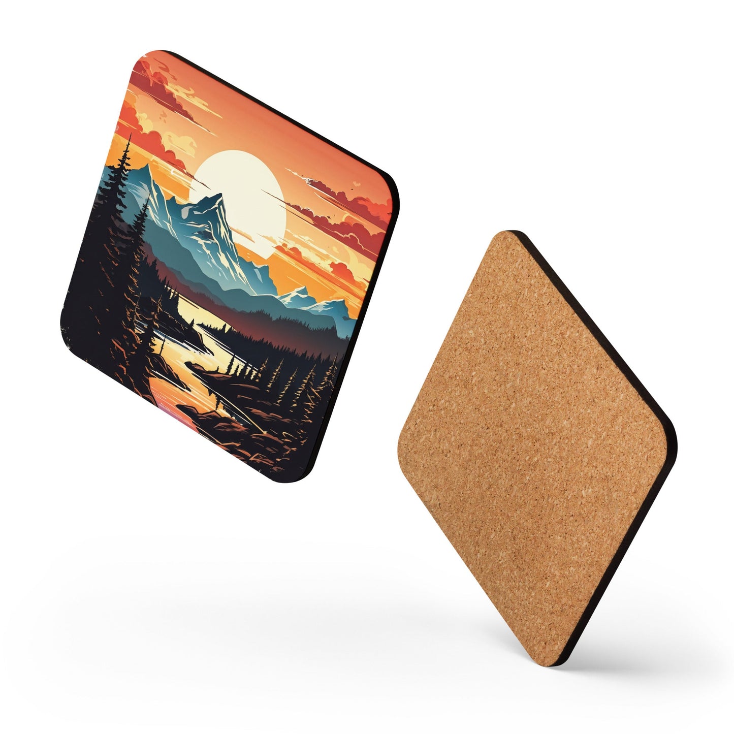 Mountain Stream Cork-back Coaster - Coasters - Discovery Co.