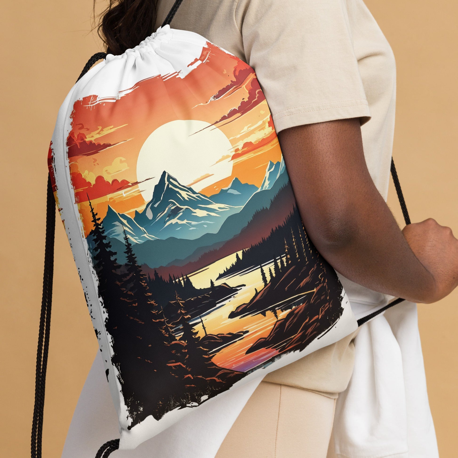 Mountain Stream Drawstring Bag - Drawstring Bag - Discovery Co.