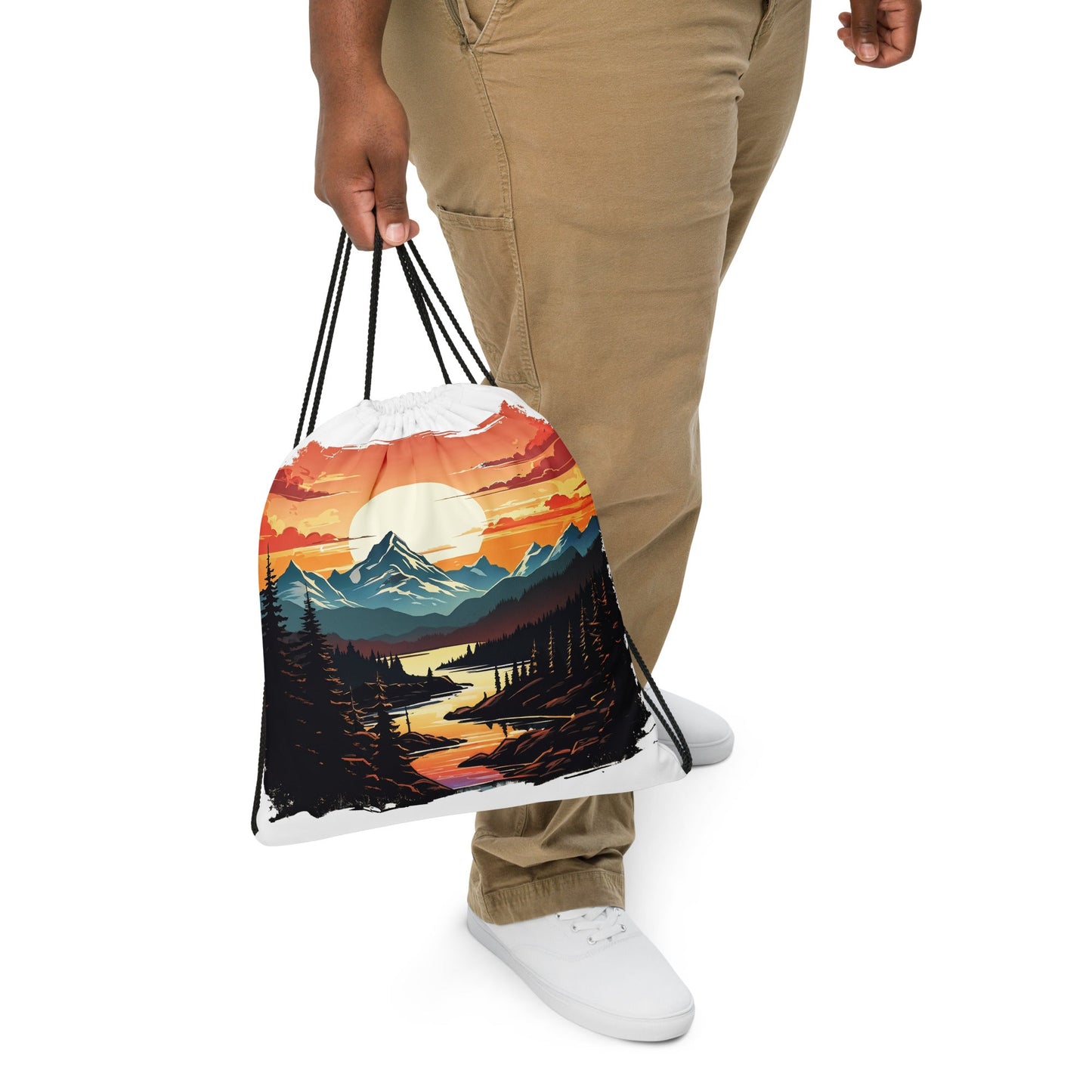 Mountain Stream Drawstring Bag - Drawstring Bag - Discovery Co.