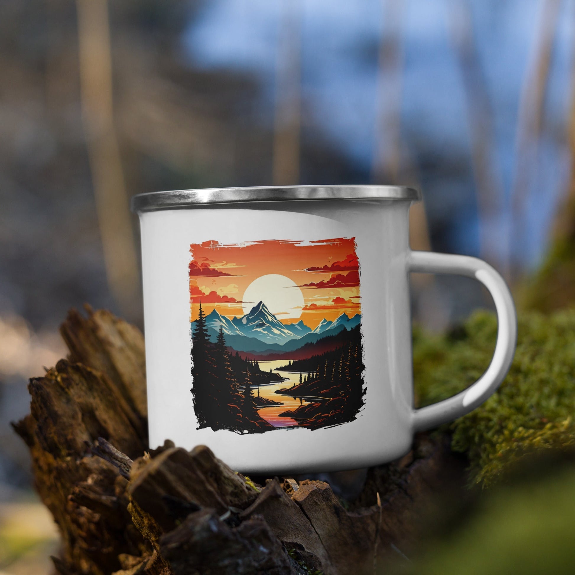 Mountain Stream Enamel Mug (12 oz) - Mugs - Discovery Co.