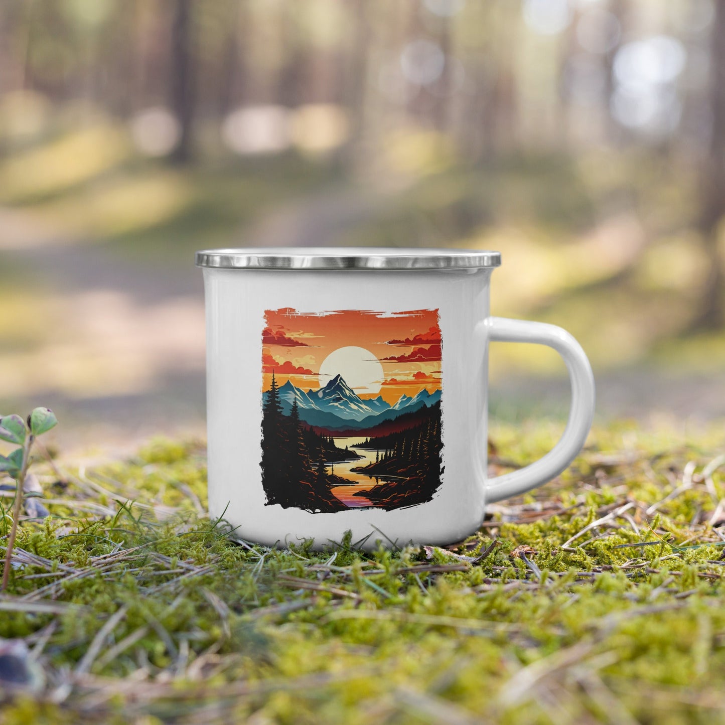 Mountain Stream Enamel Mug (12 oz) - Mugs - Discovery Co.