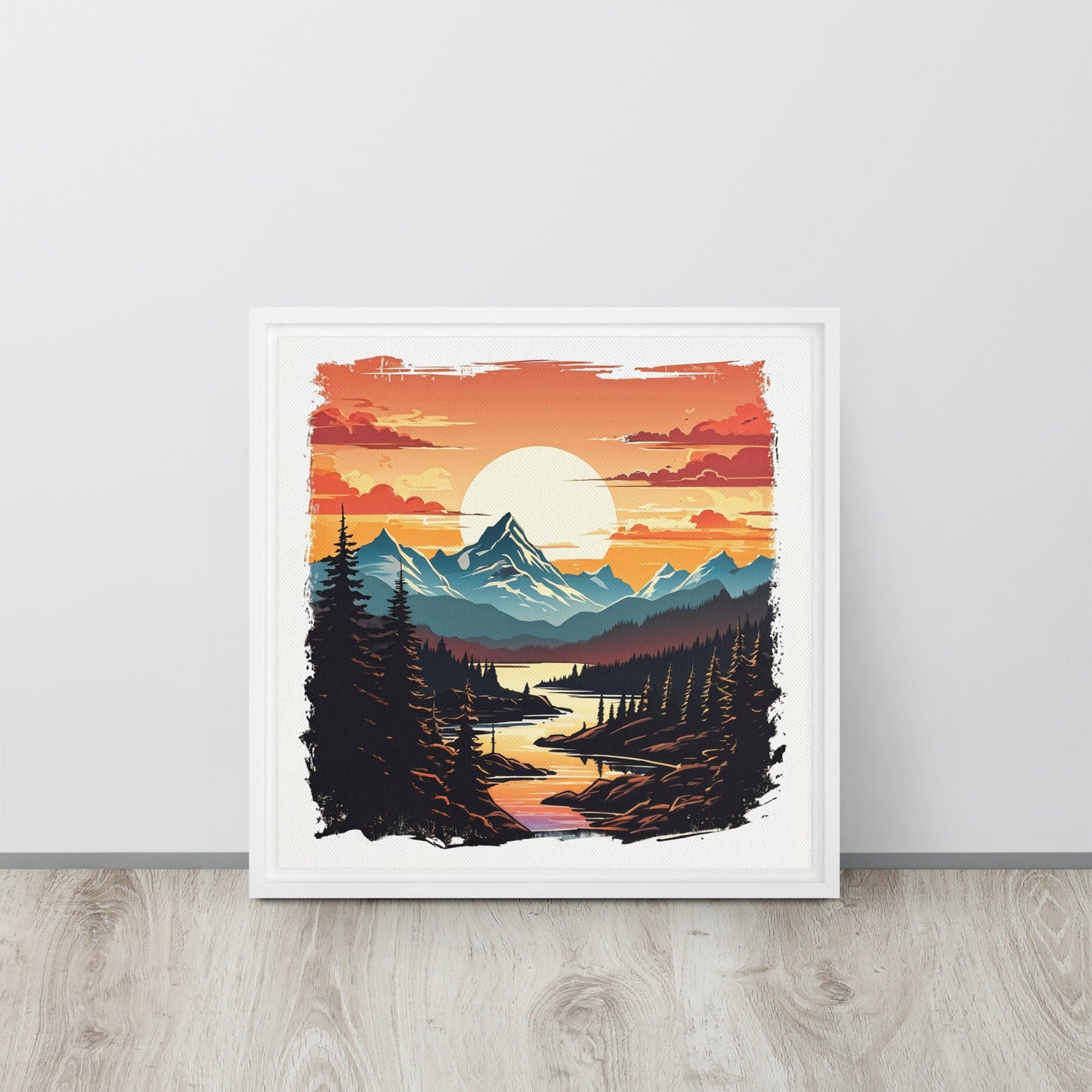 Mountain Stream Framed Canvas - Canvas Prints - Discovery Co.