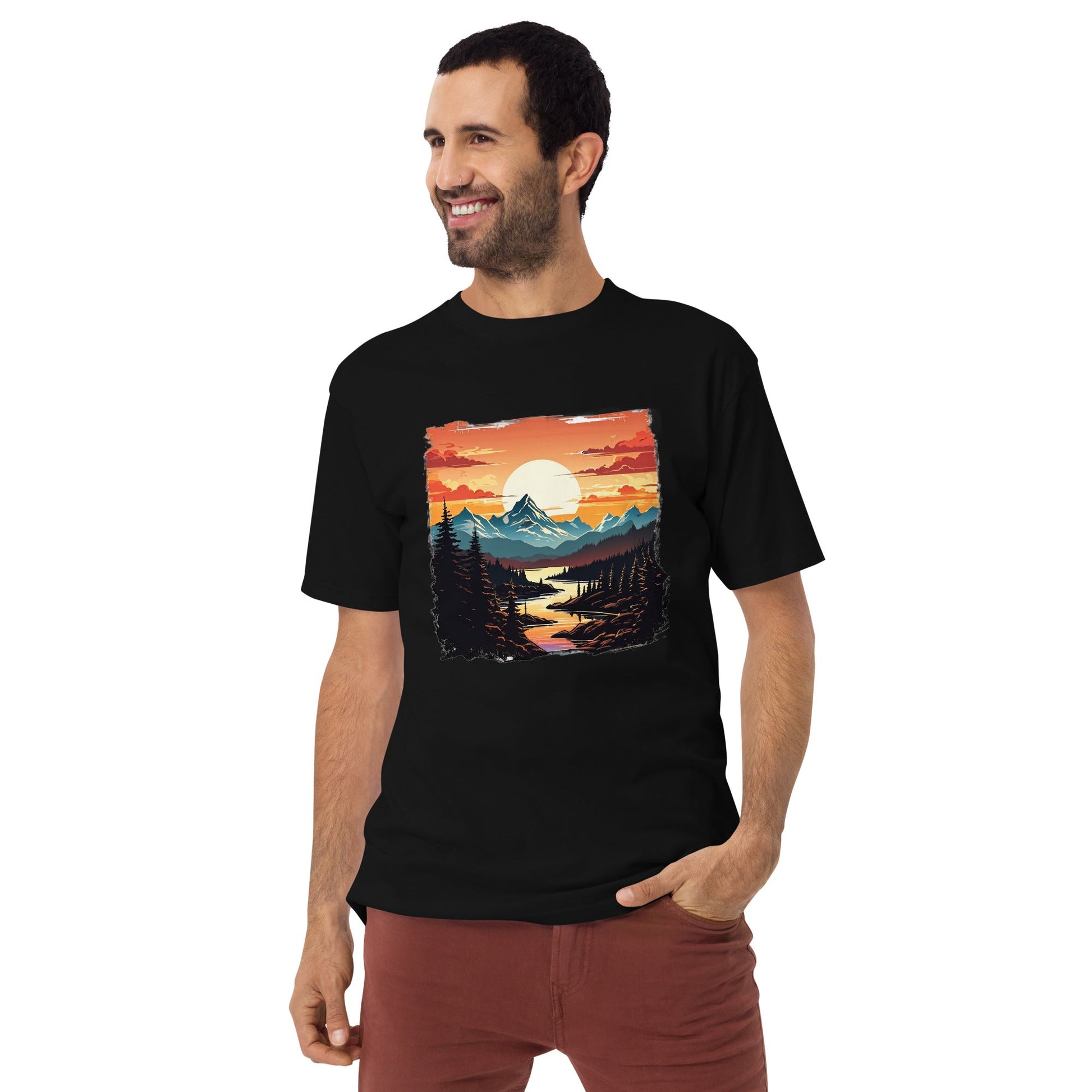 Mountain Stream Men’s Premium Heavyweight Tee - Men's Shirts - Discovery Co.