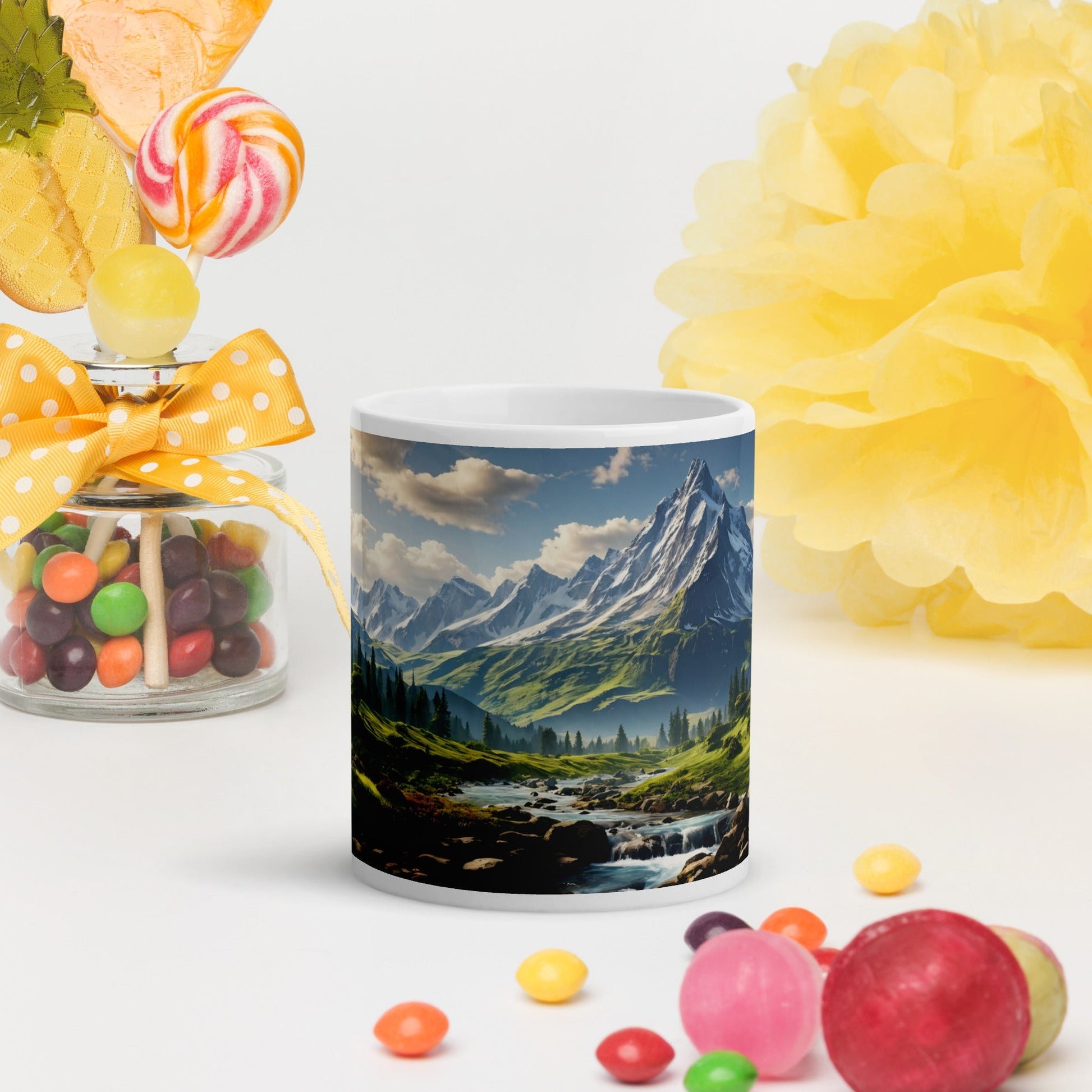 Mountain View White Glossy Mug (11 oz, 15 oz, 20 oz) - Mugs - Discovery Co.
