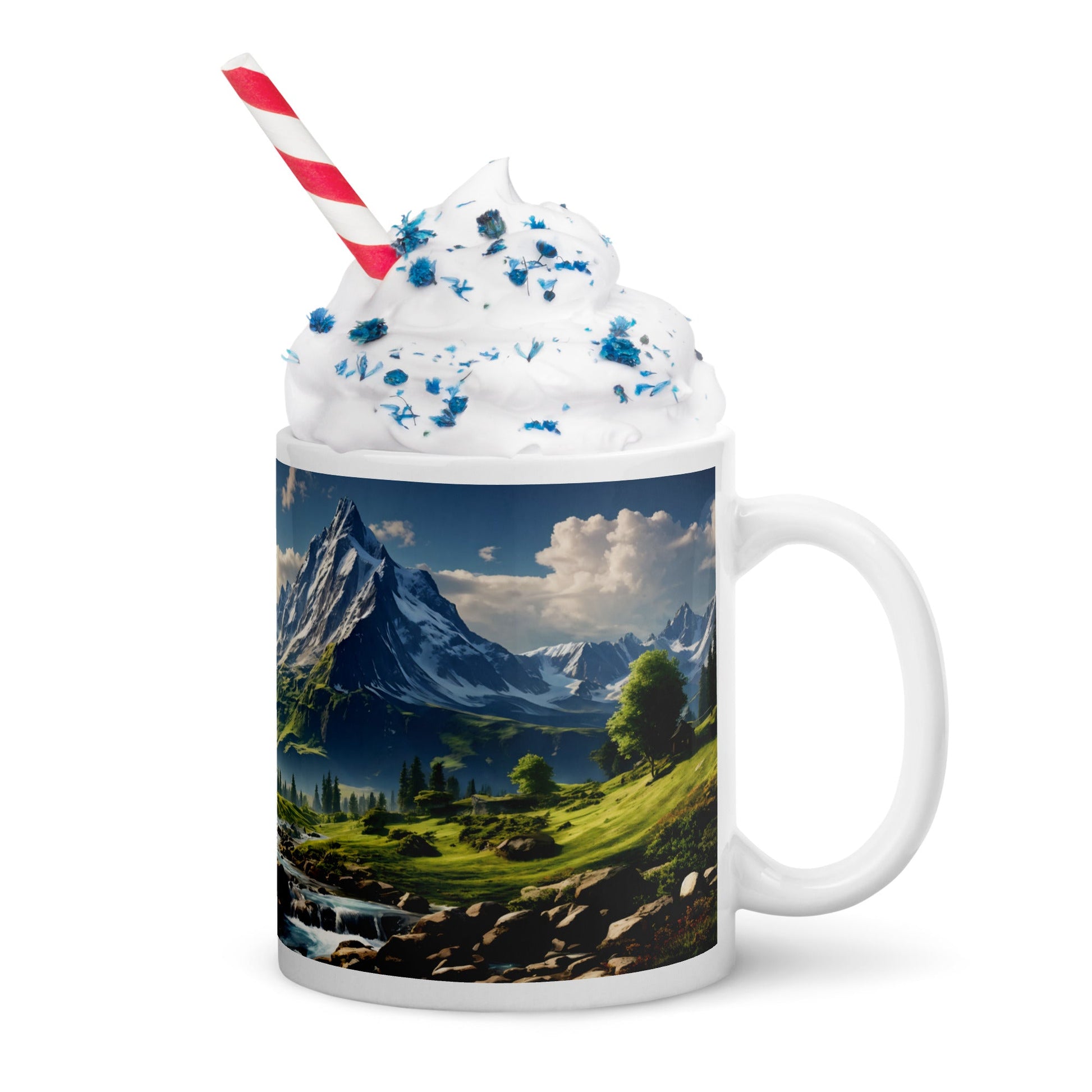 Mountain View White Glossy Mug (11 oz, 15 oz, 20 oz) - Mugs - Discovery Co.