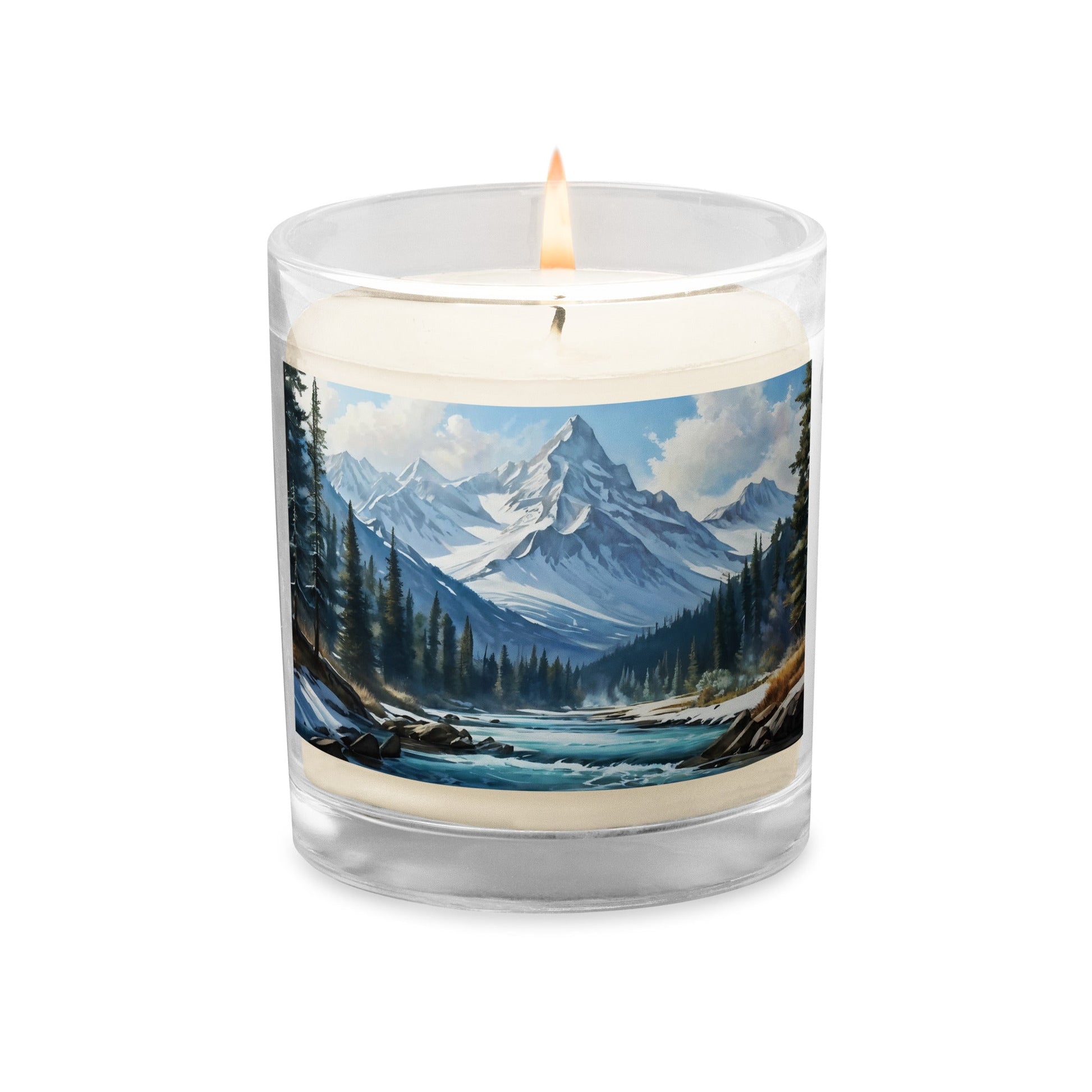 Mountains By The River Glass Jar Soy Wax Candle - Candles - Discovery Co.