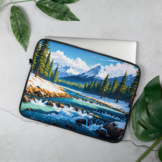 Mountains By The River II Laptop Sleeve - Laptop Cases - Discovery Co.