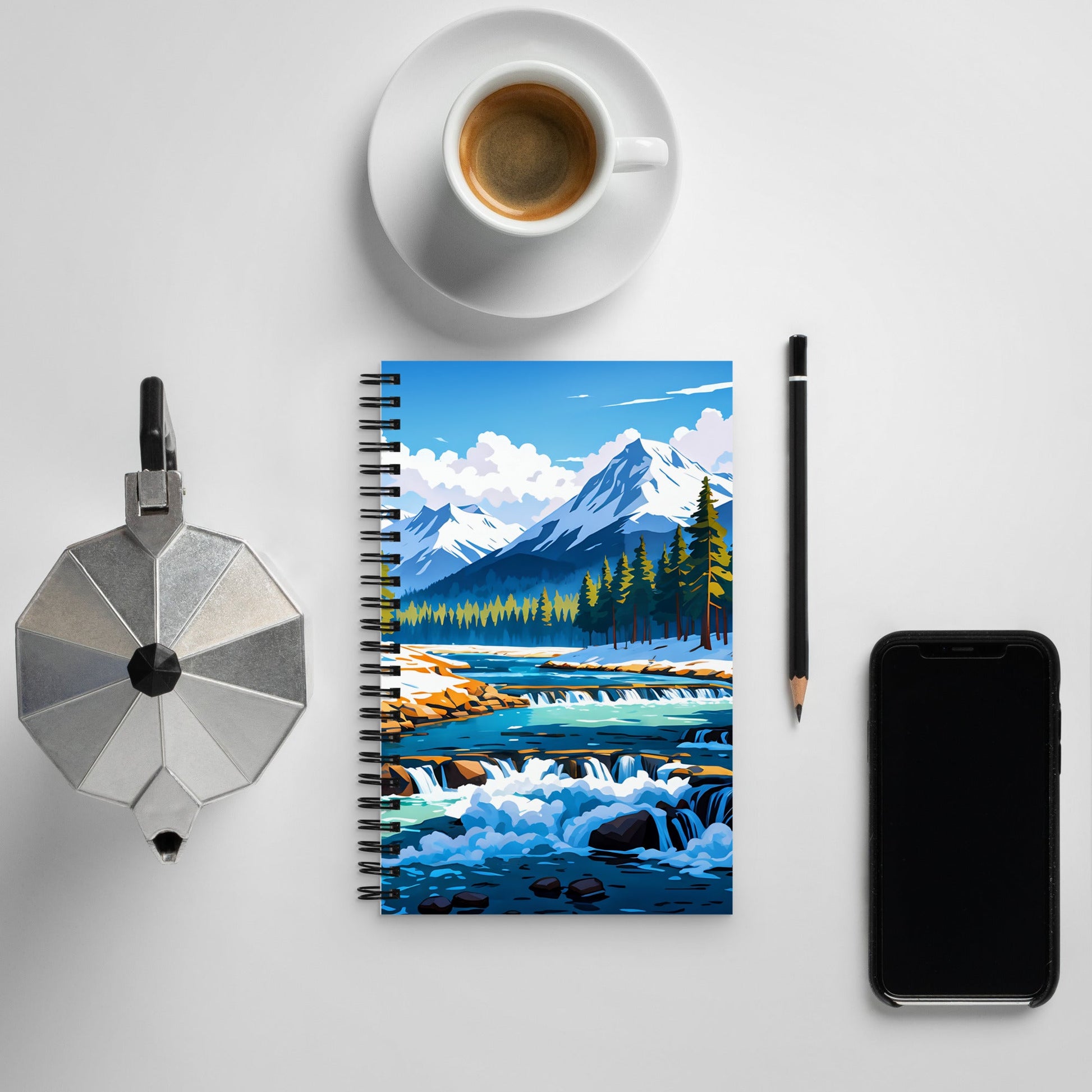 Mountains By The River II Spiral Notebook - Spiral Notebooks - Discovery Co.