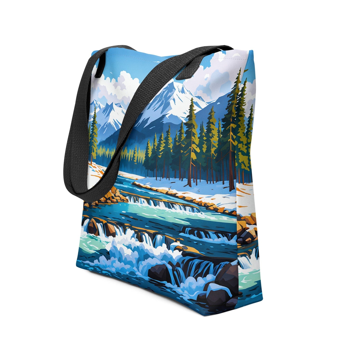 Mountains By The River II Tote Bag - Tote Bags - Discovery Co.