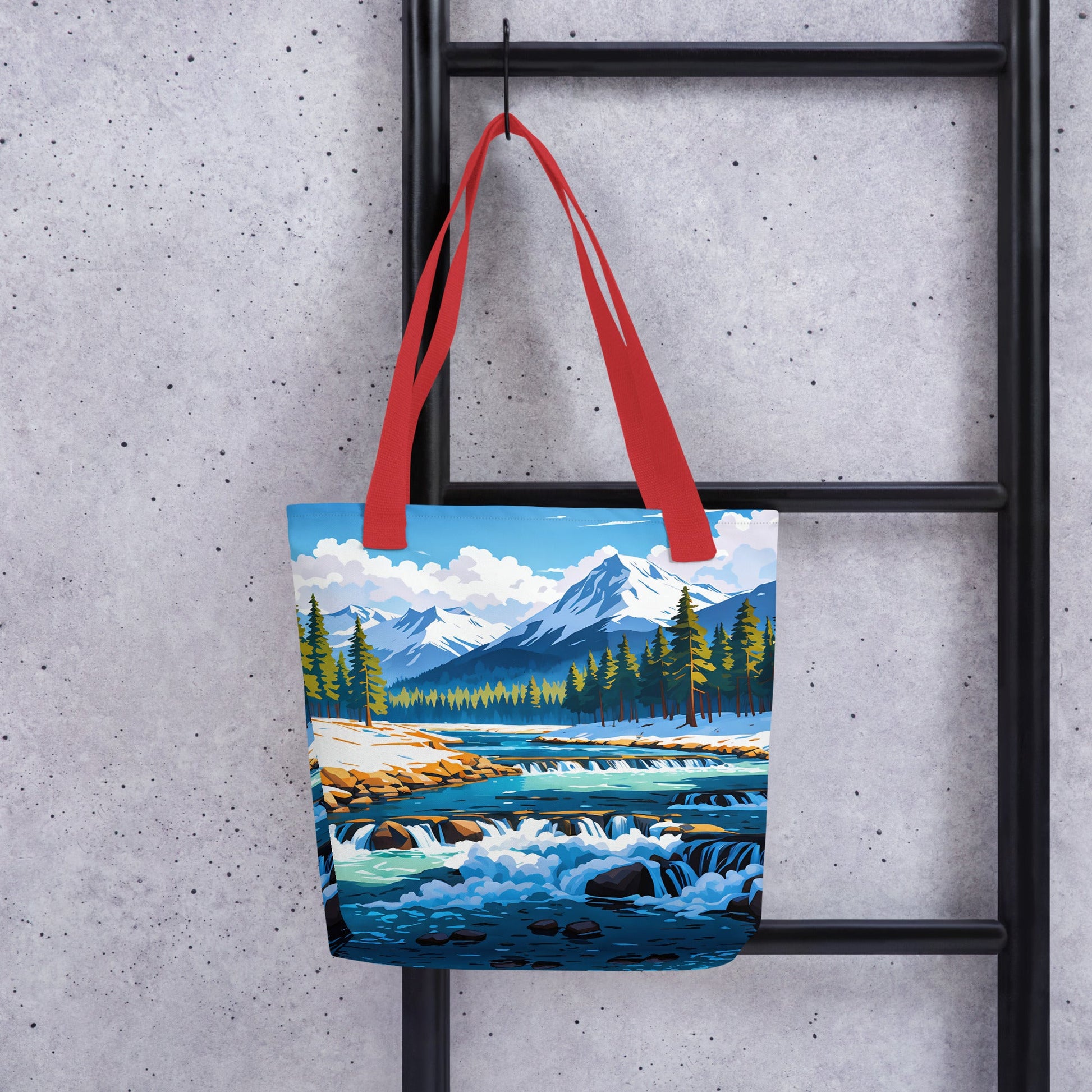 Mountains By The River II Tote Bag - Tote Bags - Discovery Co.