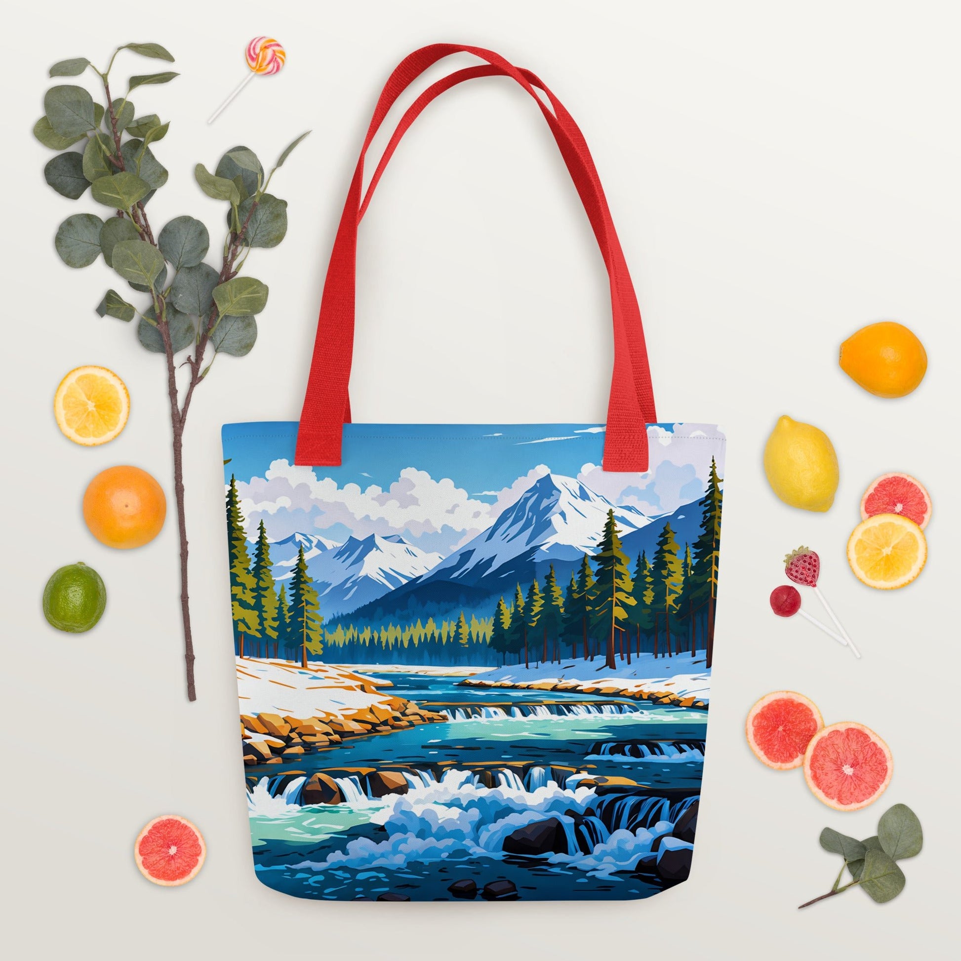 Mountains By The River II Tote Bag - Tote Bags - Discovery Co.