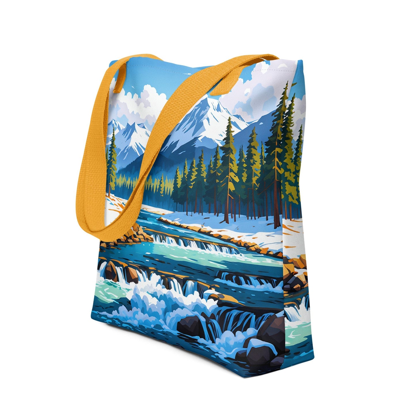 Mountains By The River II Tote Bag - Tote Bags - Discovery Co.