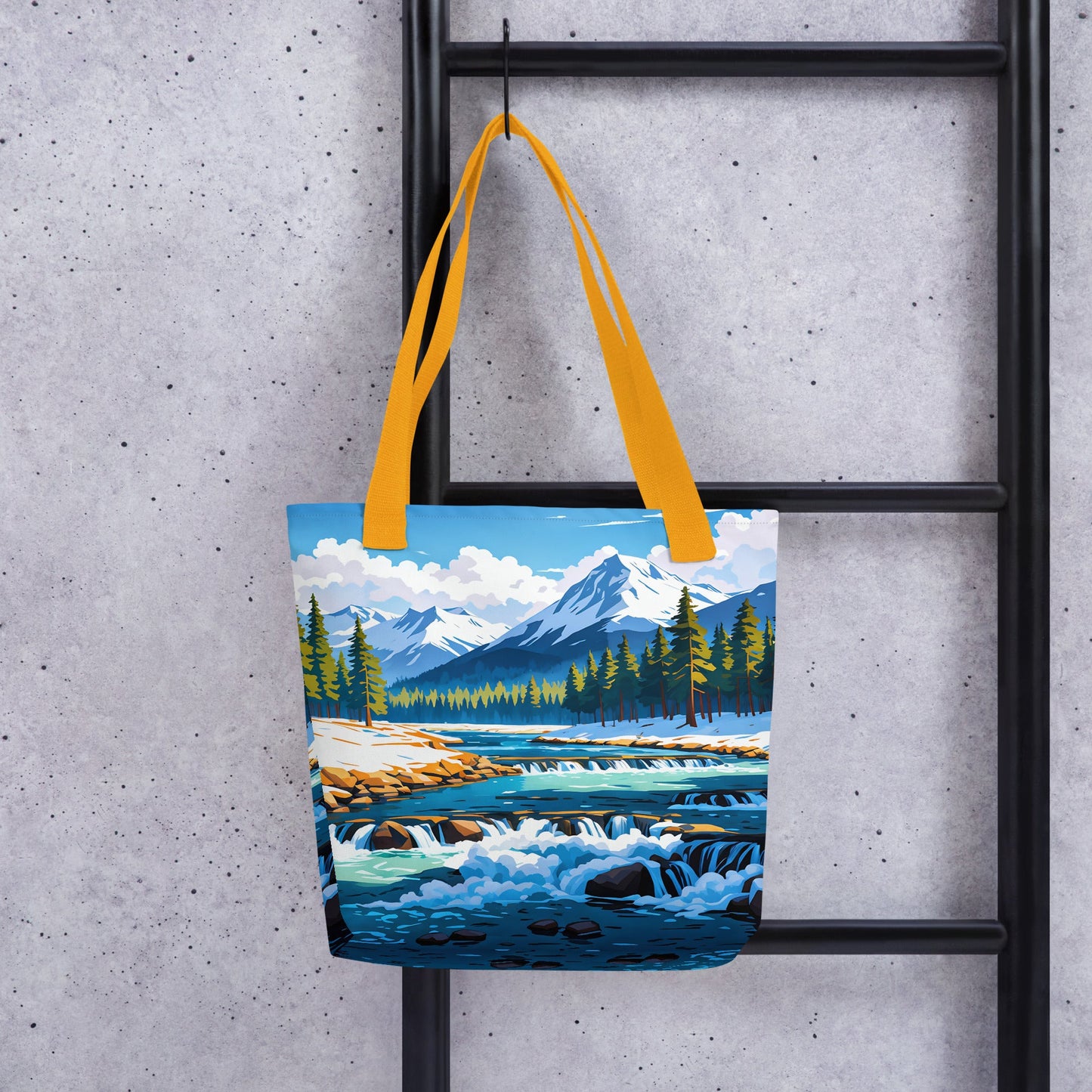 Mountains By The River II Tote Bag - Tote Bags - Discovery Co.