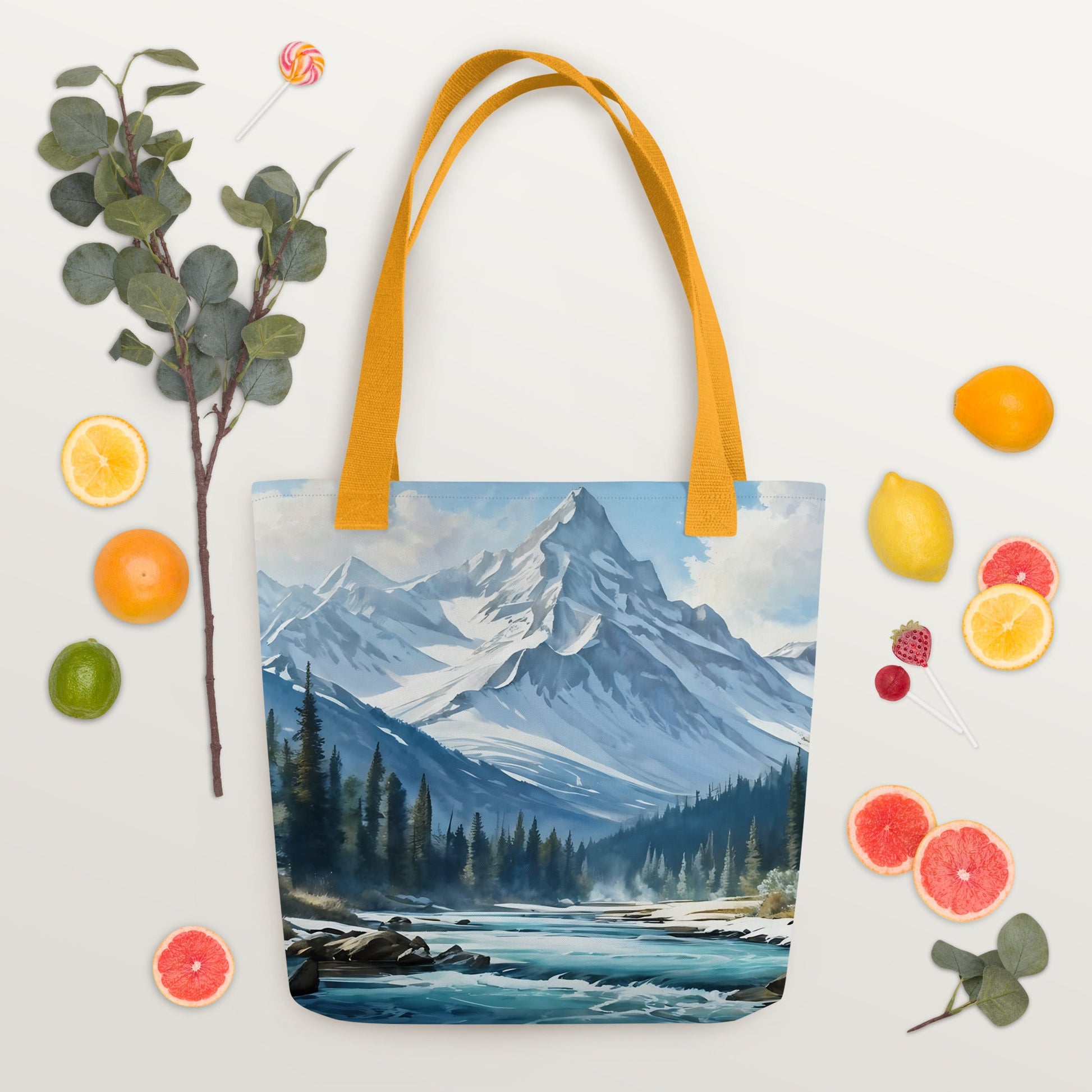 Mountains By The River Tote Bag - Tote Bags - Discovery Co.