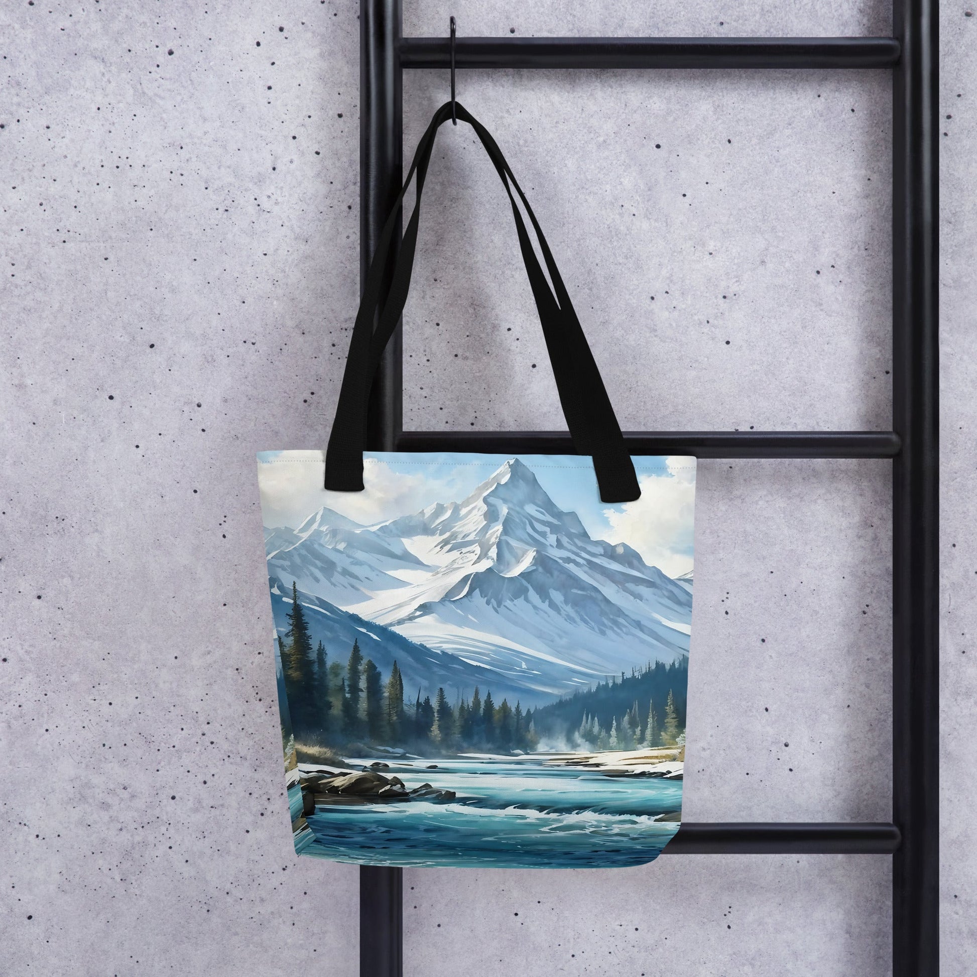 Mountains By The River Tote Bag - Tote Bags - Discovery Co.